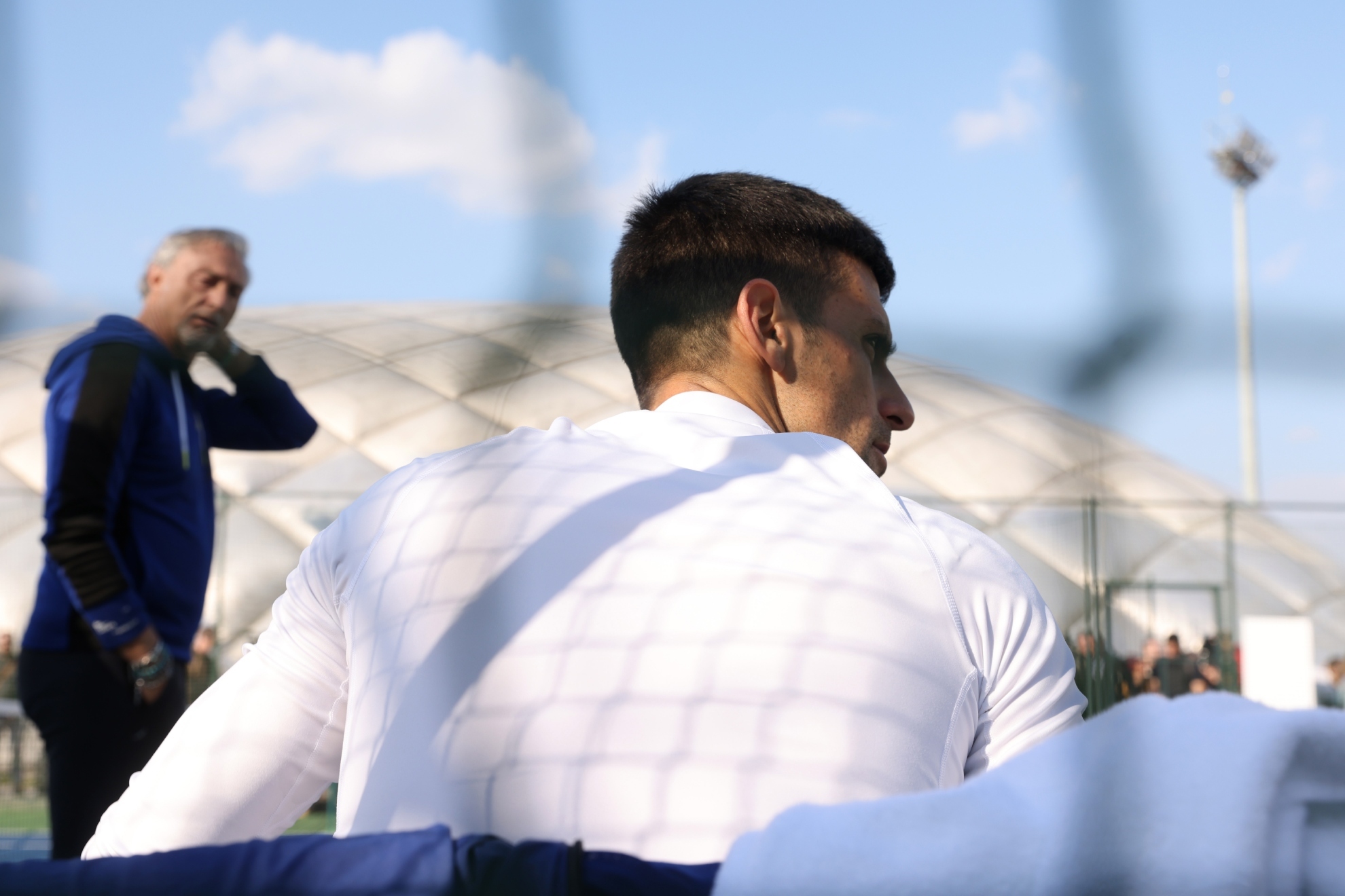 Djokovic, en un entrenamiento en Belgrado