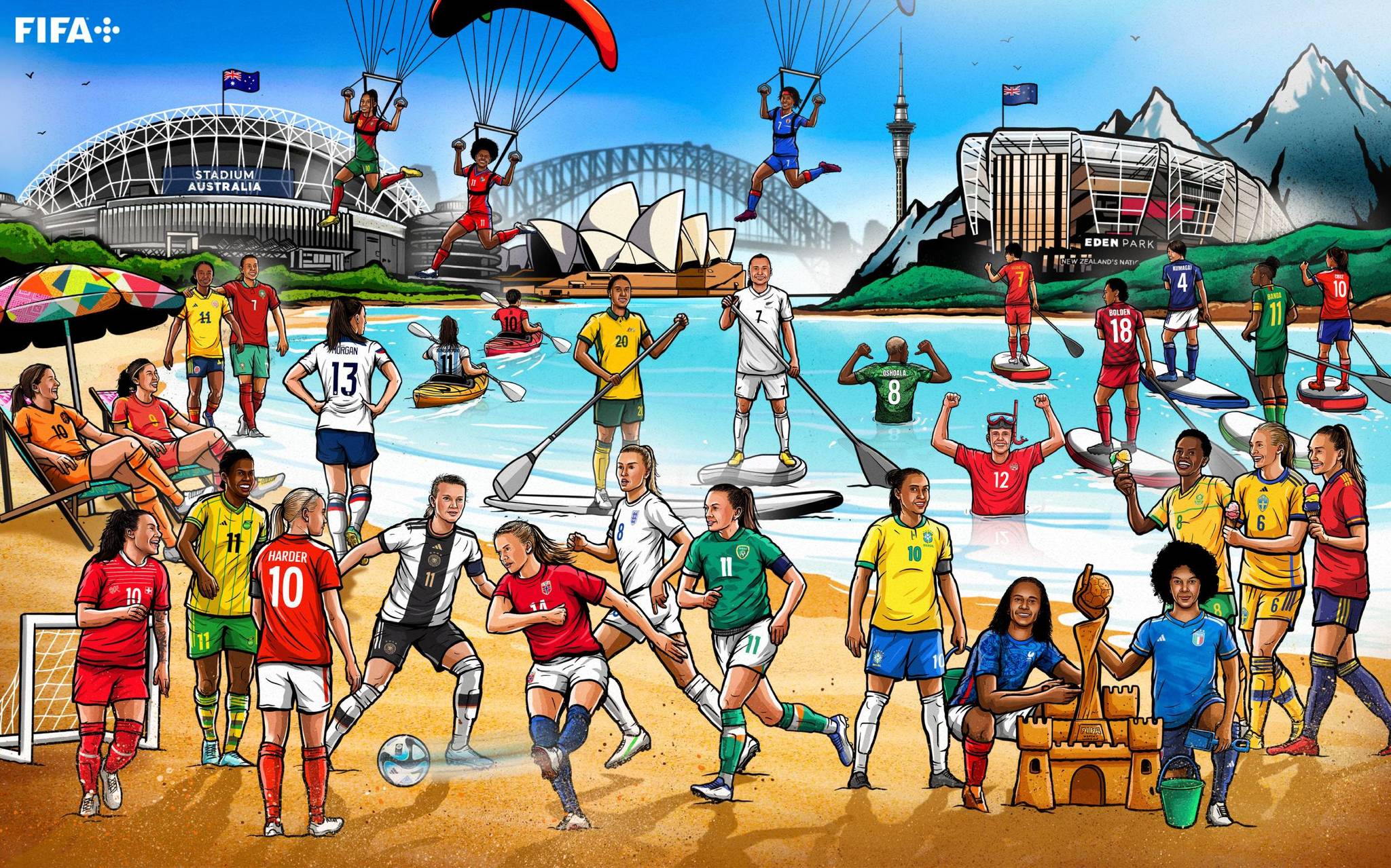 Creatividad de las 32 selecciones que participarn en el Mundial de 2023 / FIFA