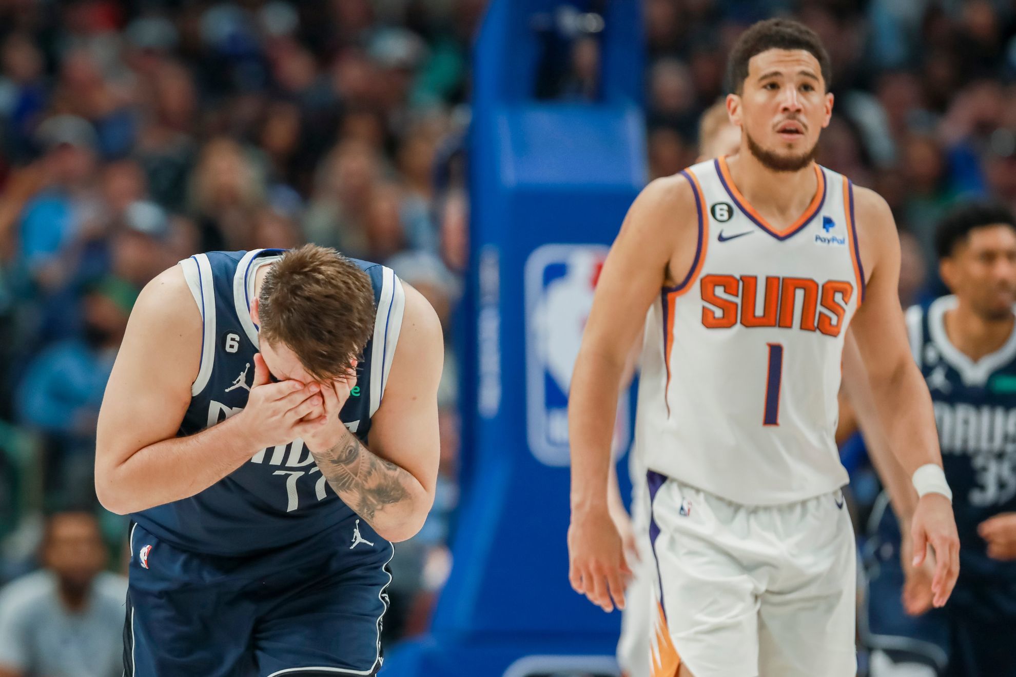 Doncic and Booker get into a scuffle during Suns vs. Mavericks