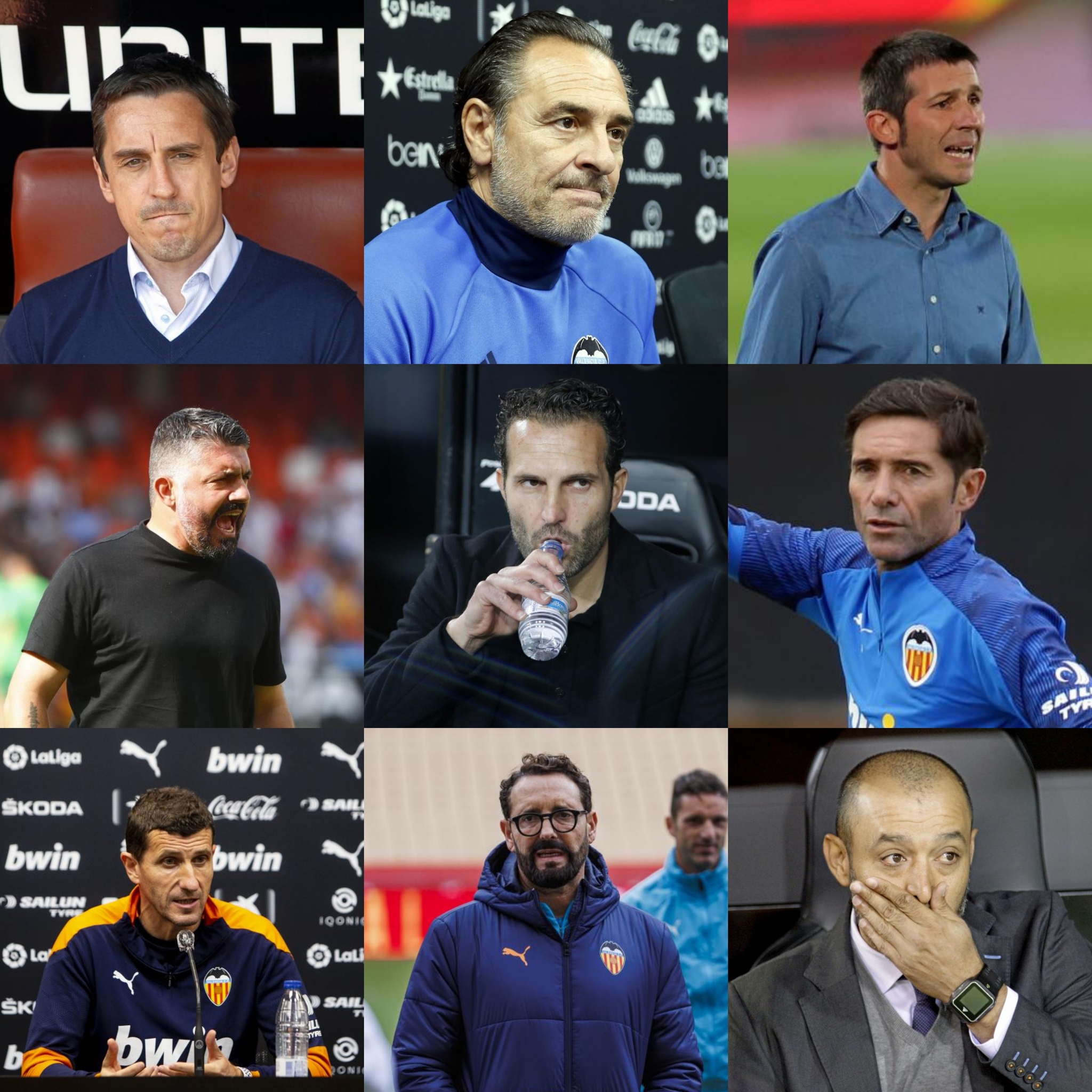 Entrenadores del Valencia.