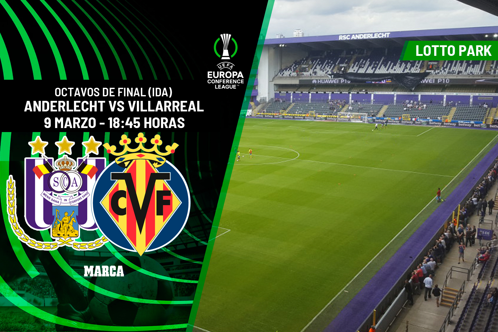 Anderlecht - Villarreal: horario y dónde ver hoy en TV y online los octavos de Conference League