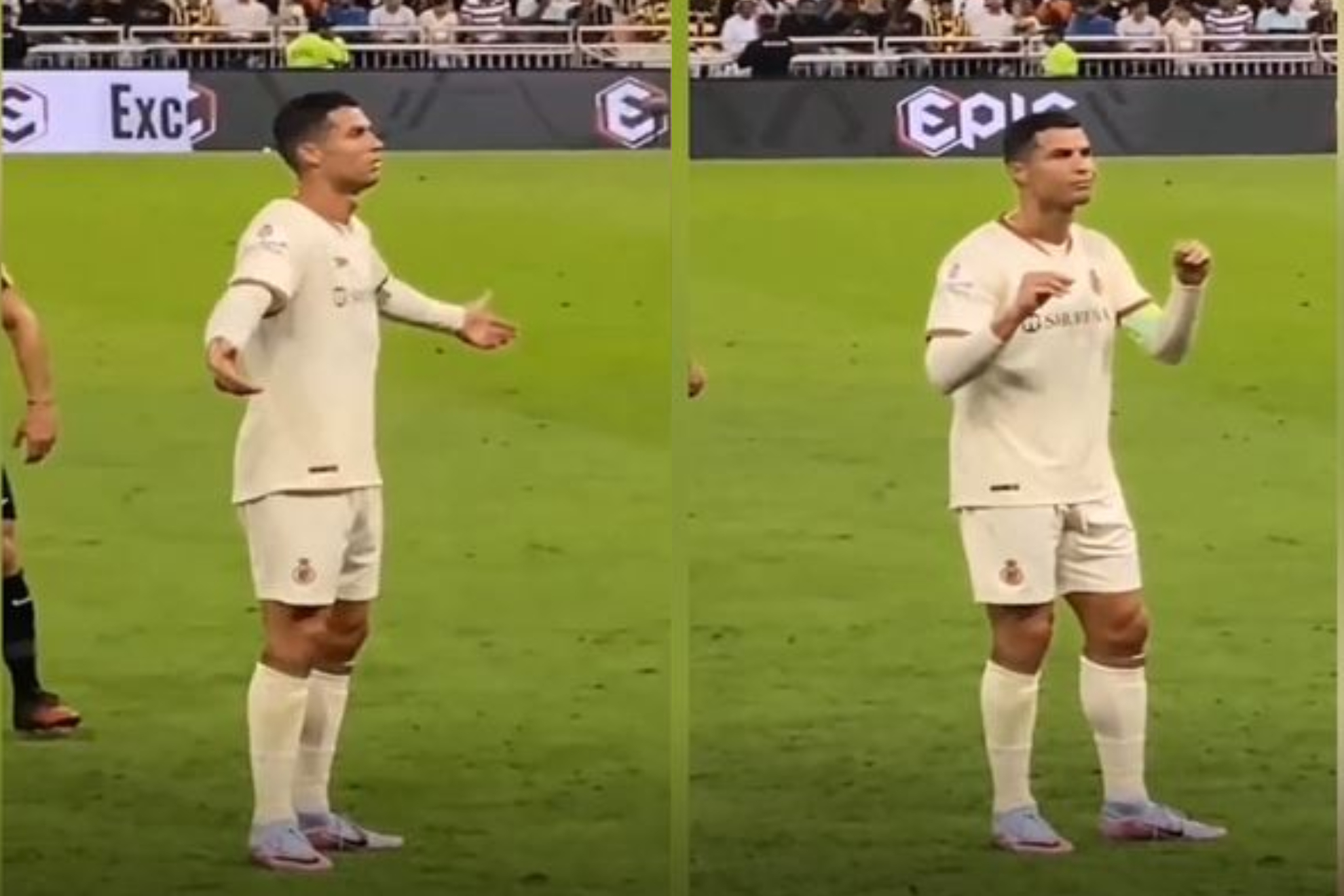 Cristiano no se puede aguantar y reacciona as cuando le gritan Messi