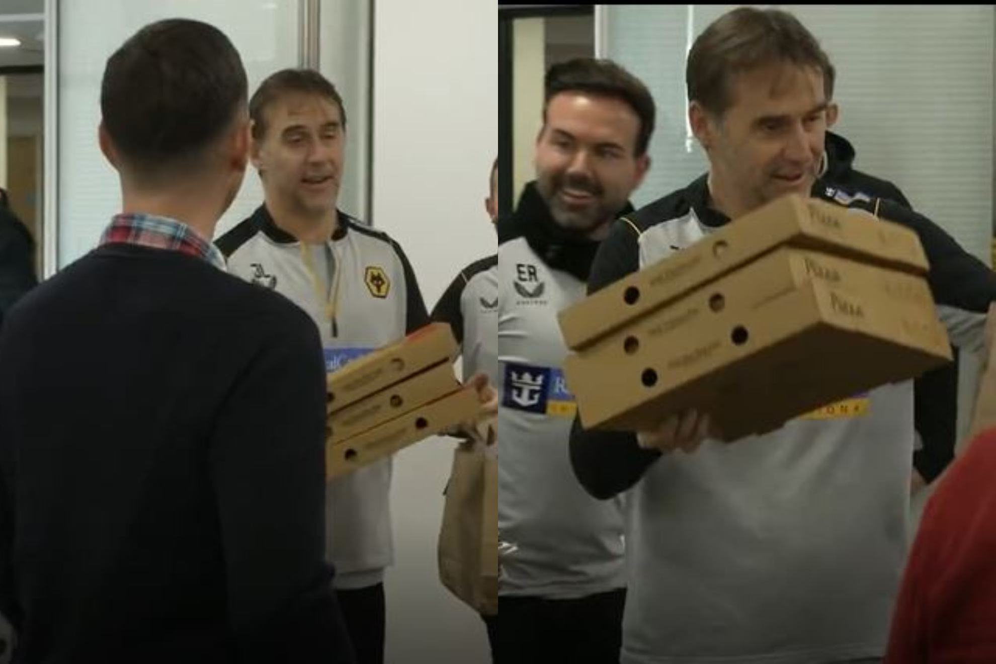 El gesto de Lopetegui con los periodistas regalándoles... ¡Pizza!