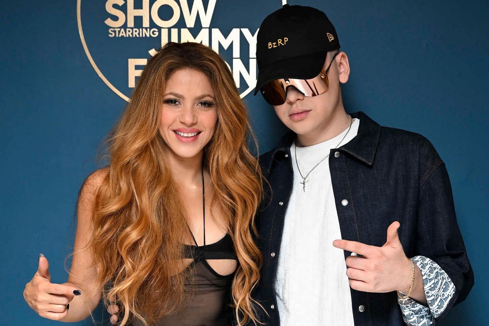 Shakira y Bizarrap, en el show de Jimmy Fallon.