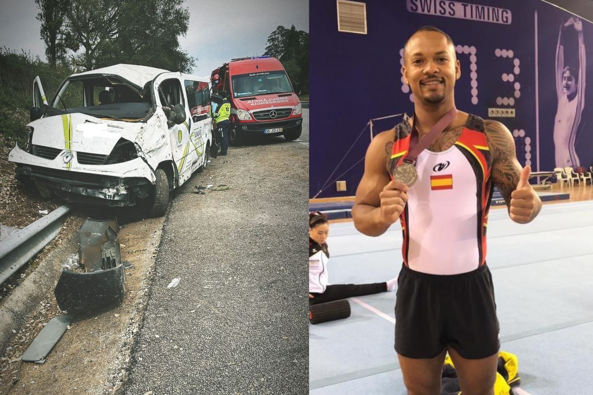 Ray Zapata, tras el accidente de tráfico del equipo: "Ser gimnastas nos ha salvado la vida"
