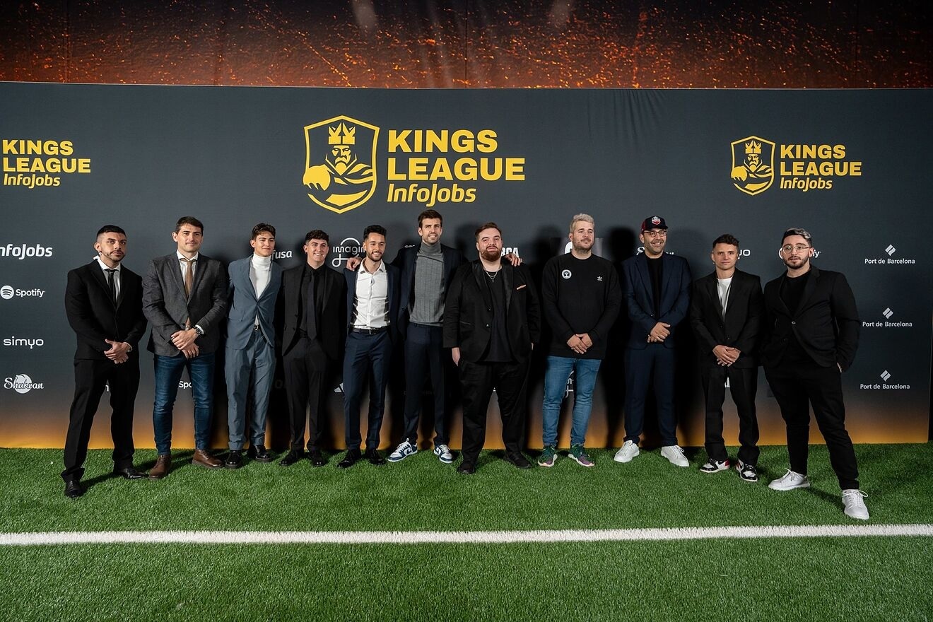 Los presidentes de la Kings League InfoJobs antes del Draft de la competición.