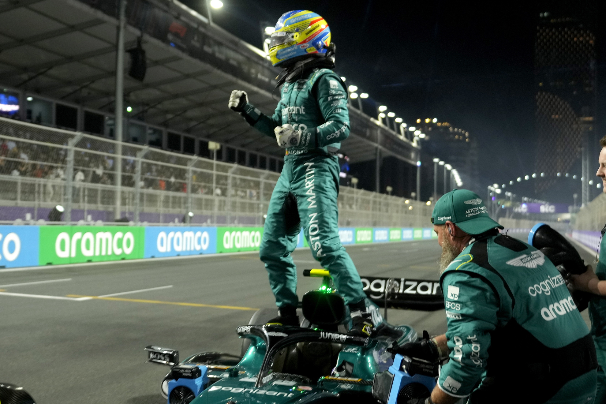 Fernando Alonso, tras quedar 3º en Jeddah.