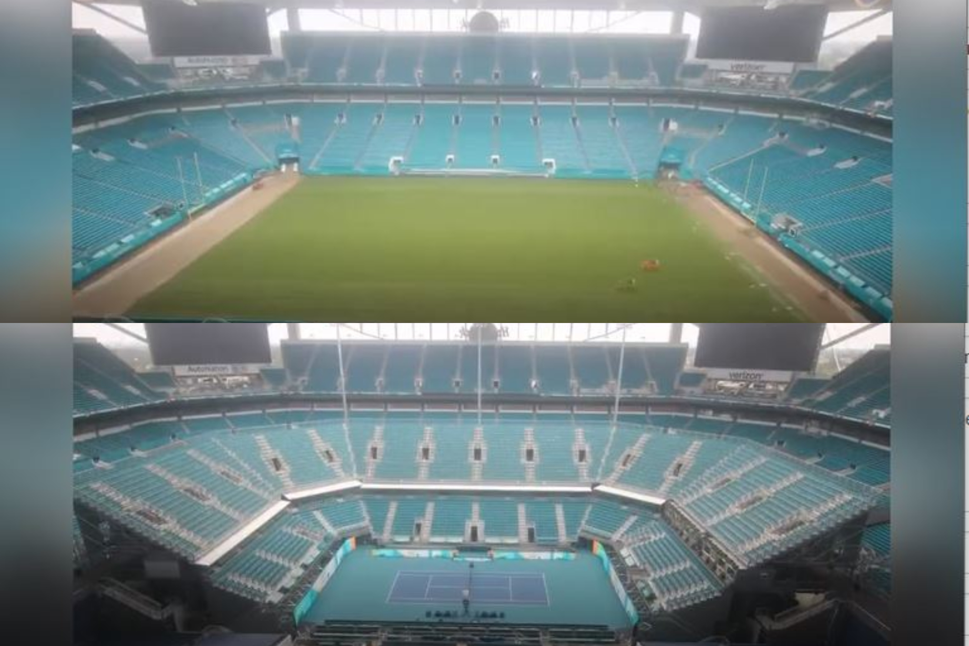 ¡Insólito! Así transforman en dos meses un estadio de fútbol para el Masters de Miami