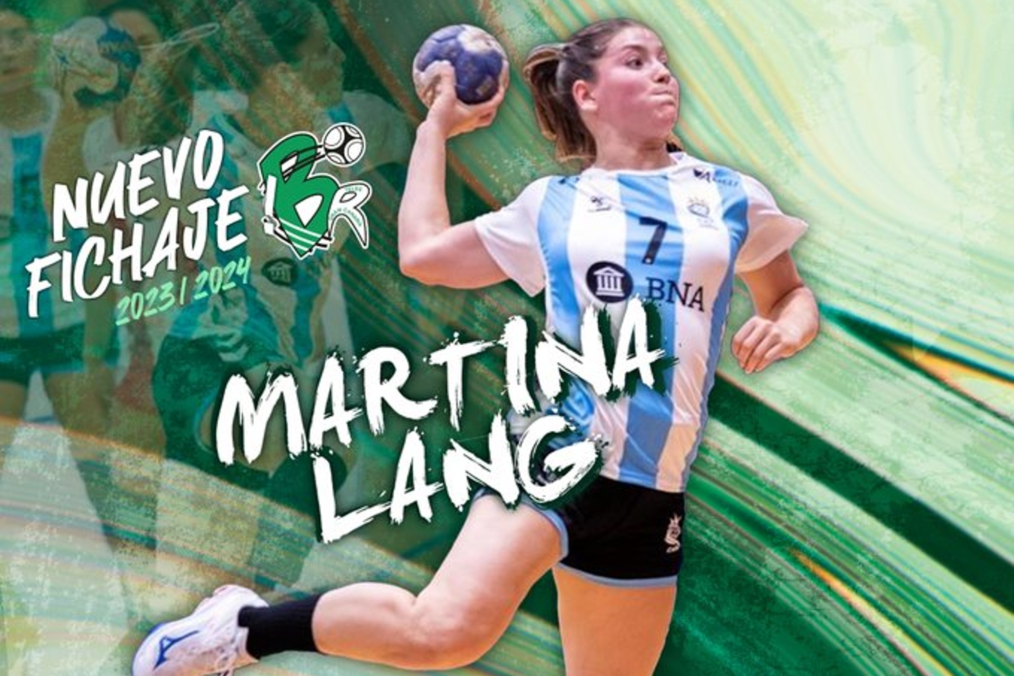 Cartel del fichaje de la argentina Martina Lang por el Remudas /