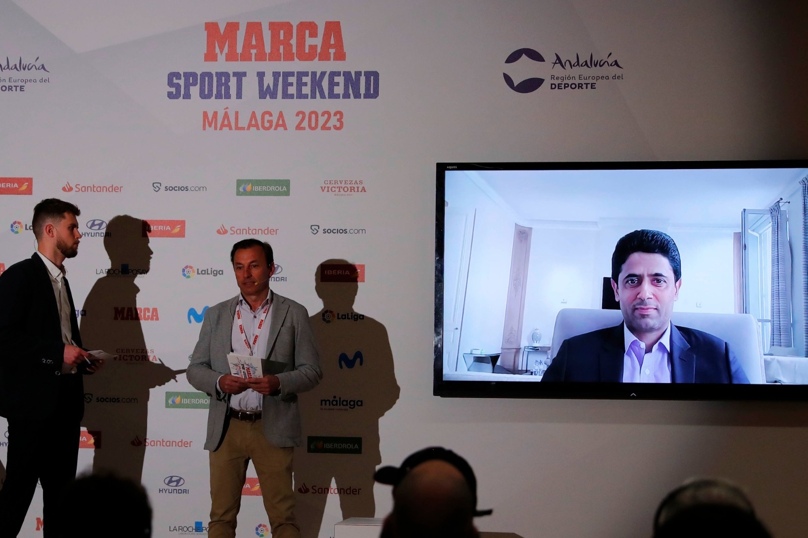 Al-Khelaifi, durante su charla hoy en el Marca Sport Weekend