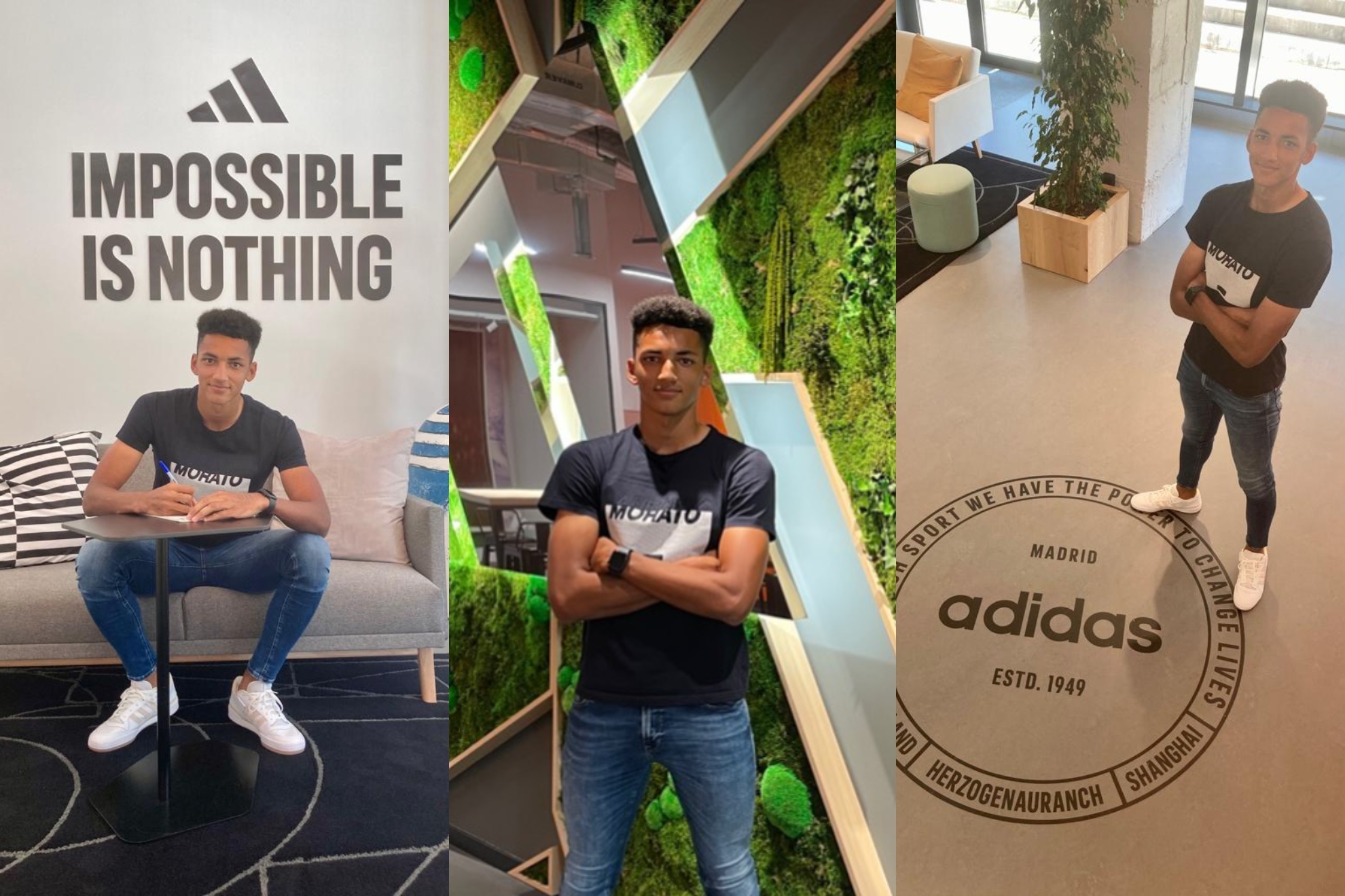 Álvaro, el día de la firma de su contrato con Adidas.
