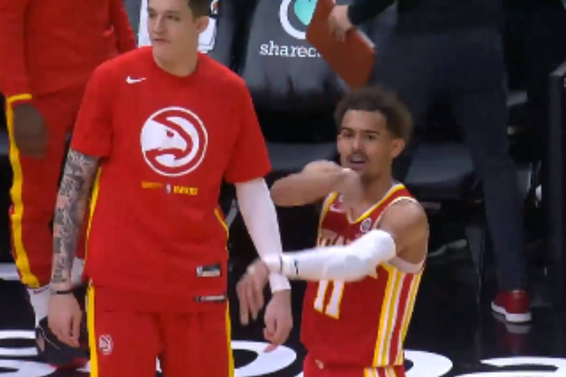 Trae Young is ejected for throwing the ball at a referee