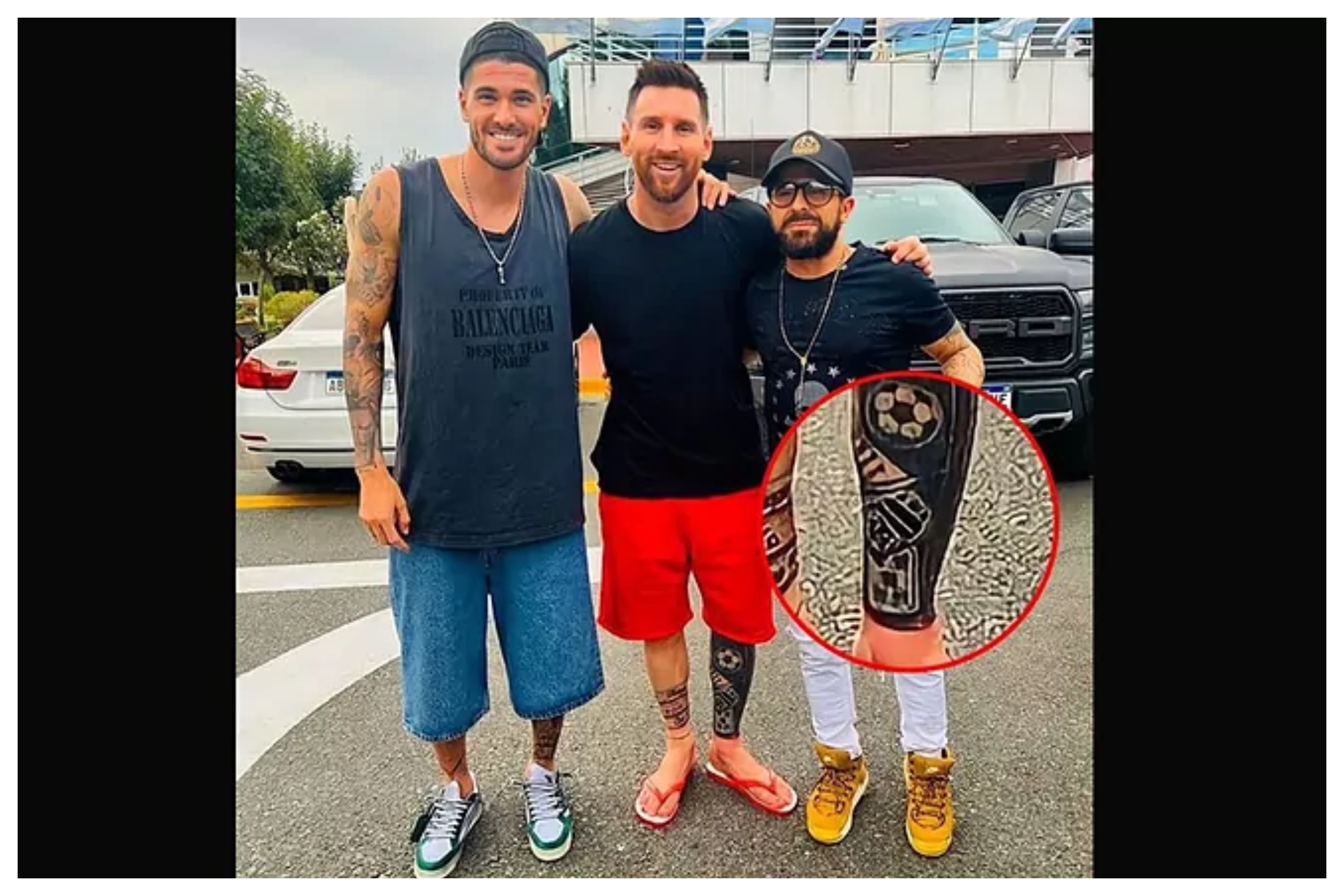 Messi shows off a new tattoo that celebrates Argentina's World Cup win