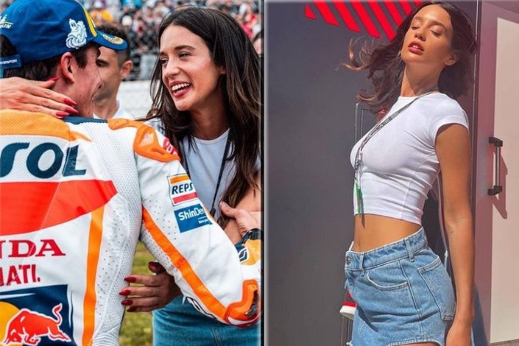 Mara Pedraza y Marc Mrquez comparten la foto de su saludo durante el Gran Premio de Portugal