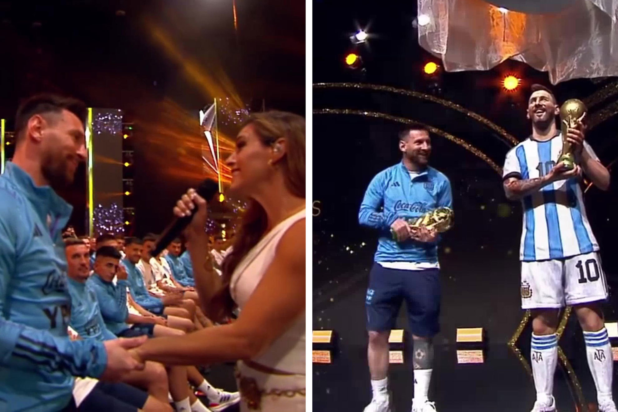 La CONMEBOL emociona a  Messi: figura de cera, bastón de mando... y La Sole cantándole de la mano