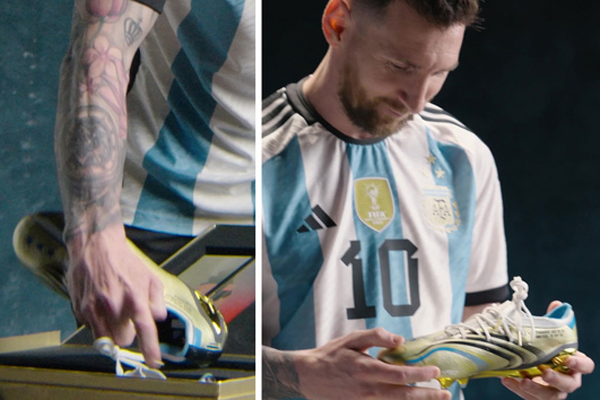 Messi presume de sus nuevos 'botines' dorados con tres estrellas: "Están buenos"