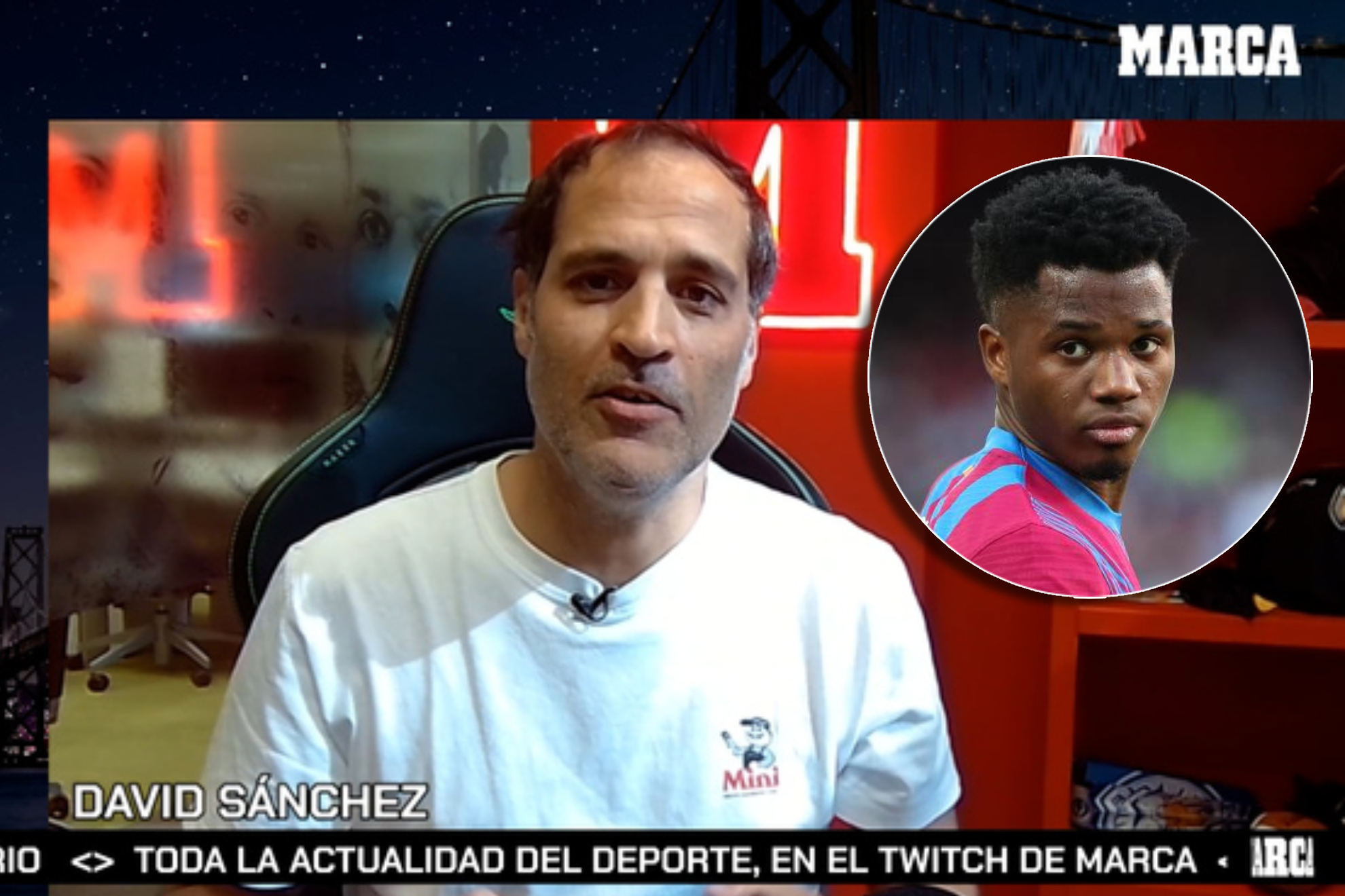 David Sánchez, Twitch en directo: las críticas a España, las bombas del padre de Ansu Fati...
