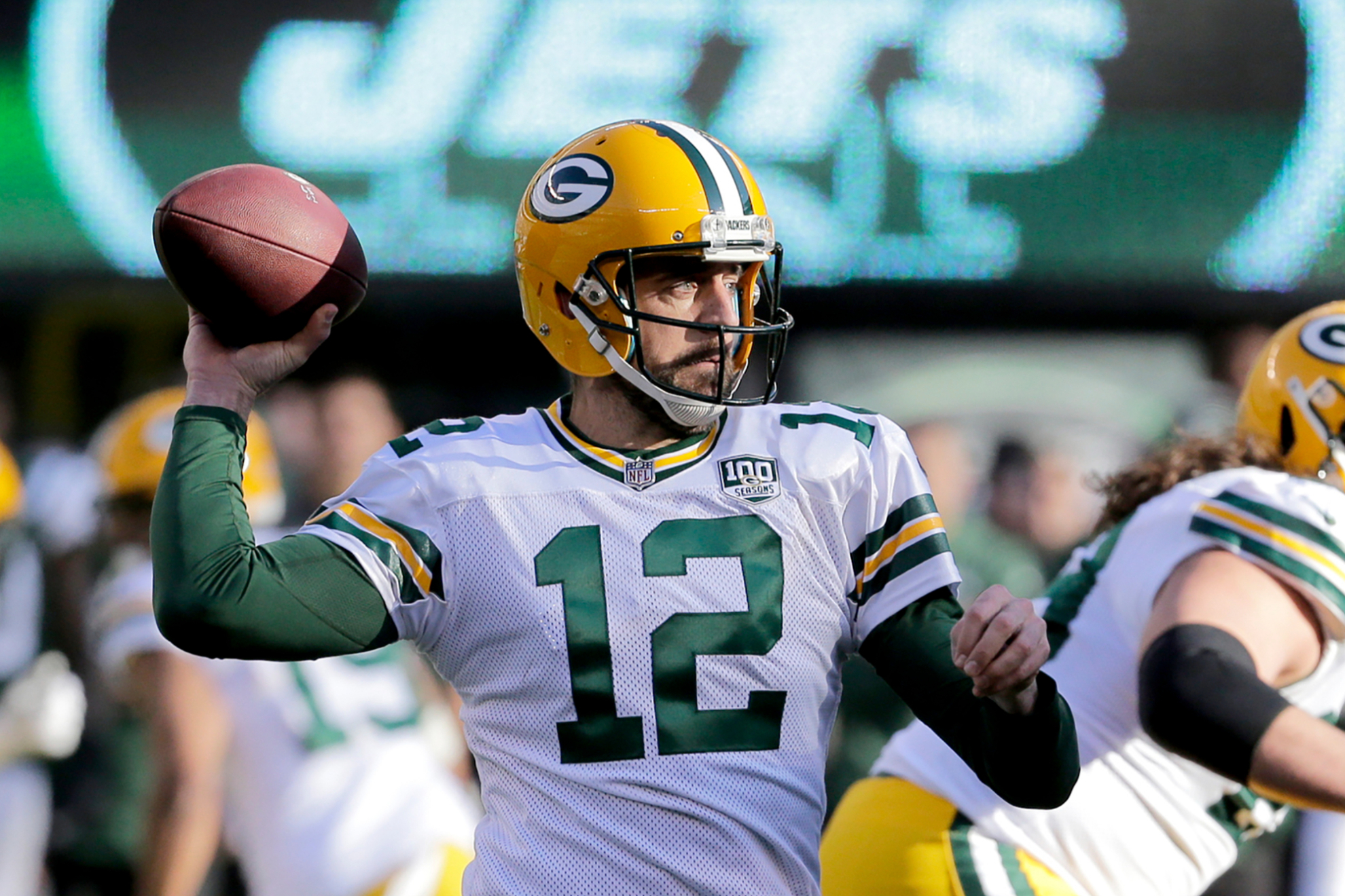 Aaron Rodgers has been wearing the No.12 jersey in his professional career.