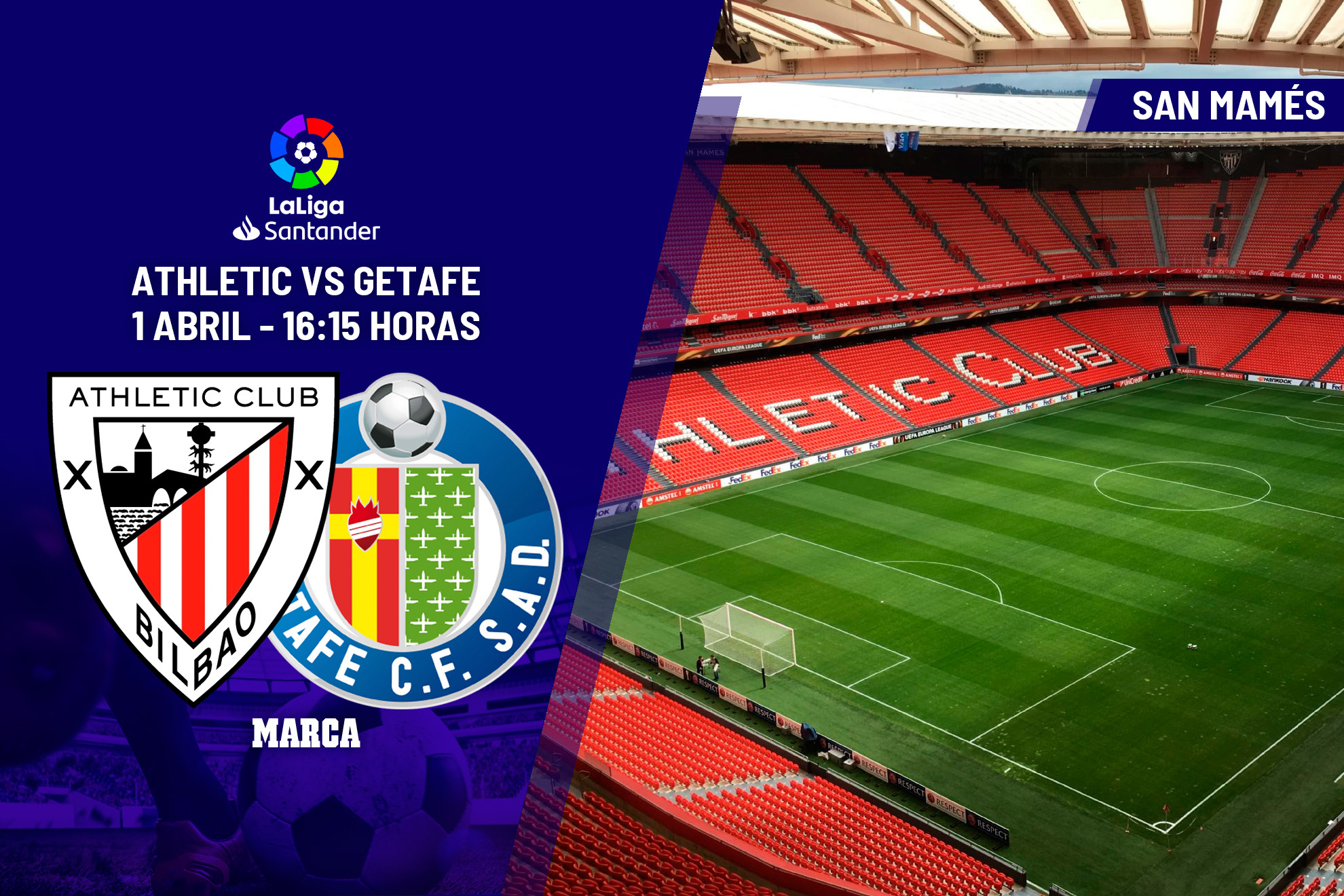 Athletic - Getafe: horario y dónde ver en TV hoy el partido de la jornada 27 de Primera División