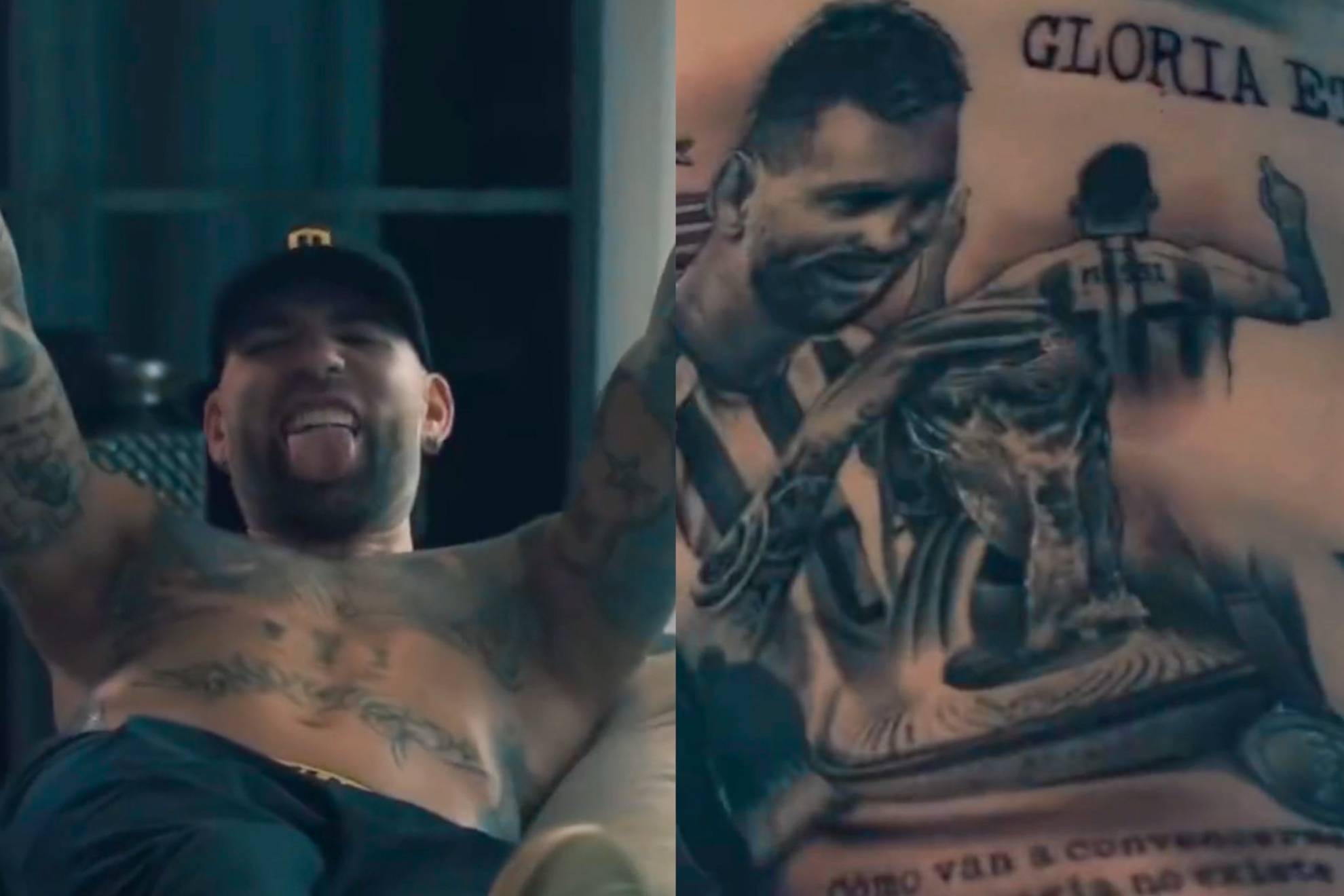 Espectacular tatuaje de Otamendi dedicado a Messi y a Argentina: la "especial" reacción de Leo