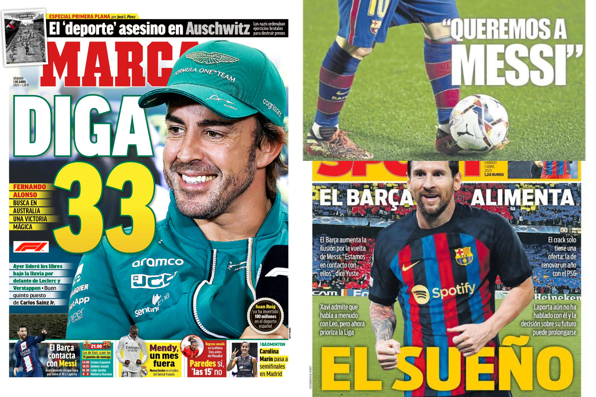 Las portadas: la 33 de Alonso, el sueño del Barça de un 'last dance' de Messi...