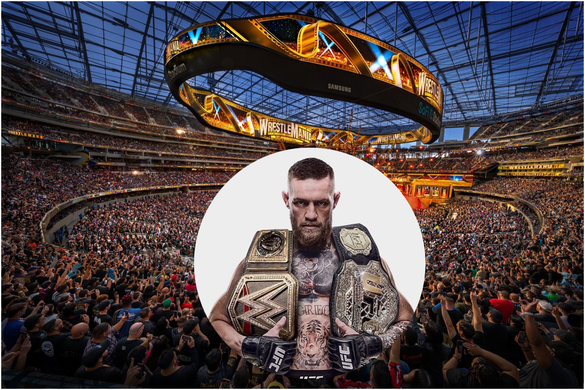 161.892 han pasado por Wrestlemania 39 en el SoFi Stadium este fin de semana, récord histórico. Conor McGregor además ha compartido una foto con los cinturones de WWE y UFC.