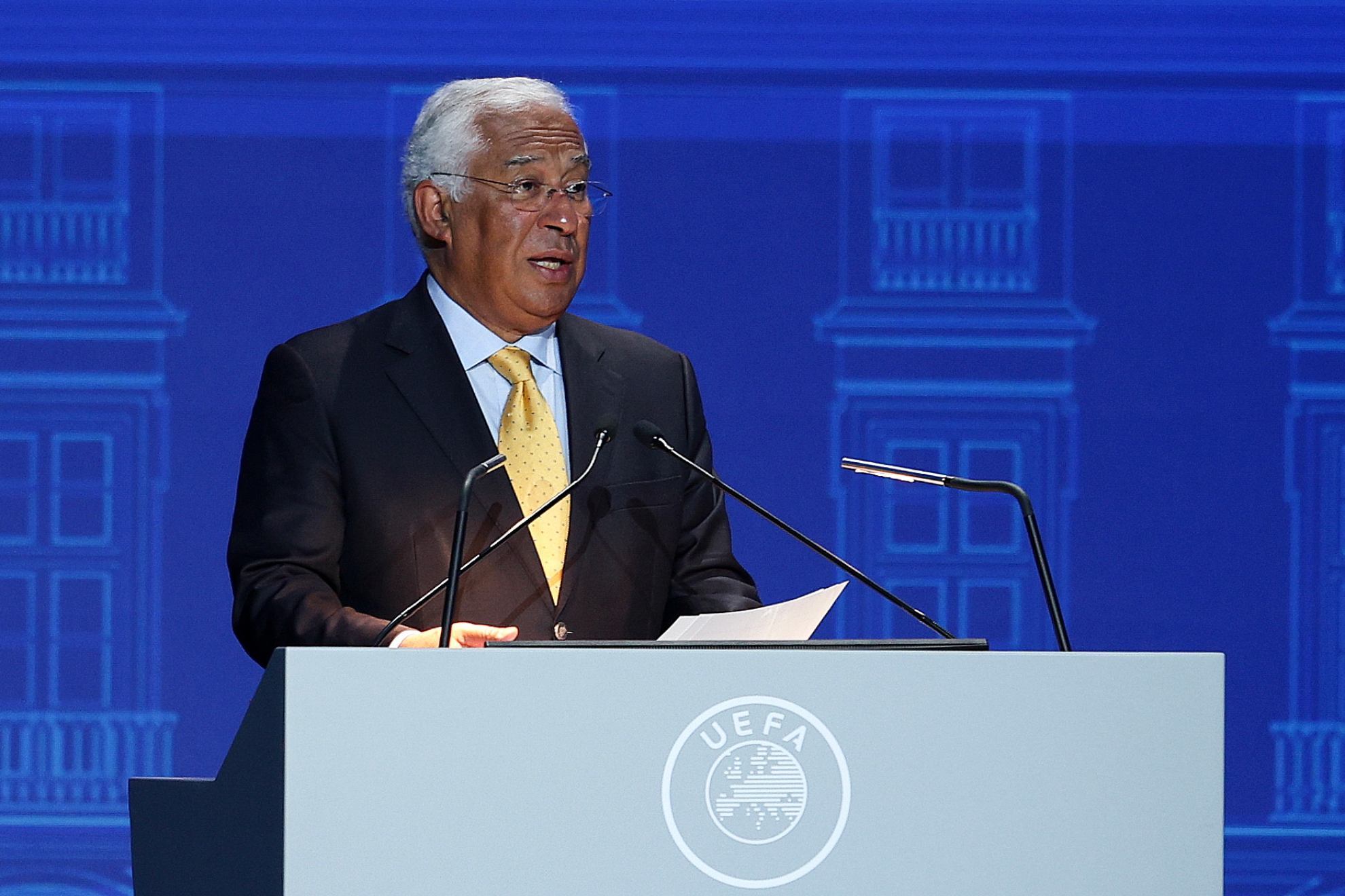 Antonio Costa, primer ministro de Portugal, en el Congreso de la UEFA. EFE