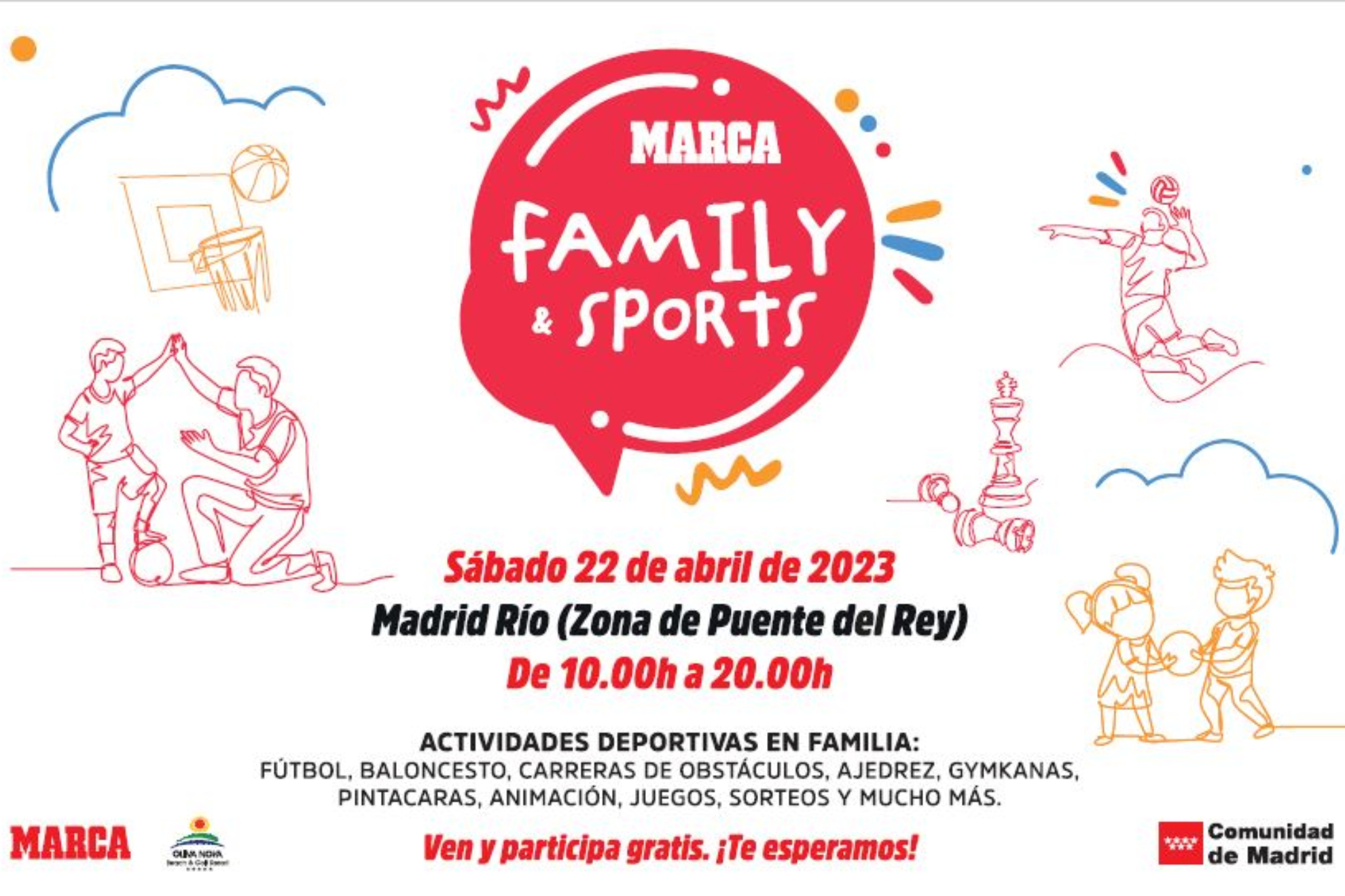 MARCA Family & Sports: tienes una cita el 22 de abril en Madrid Río.