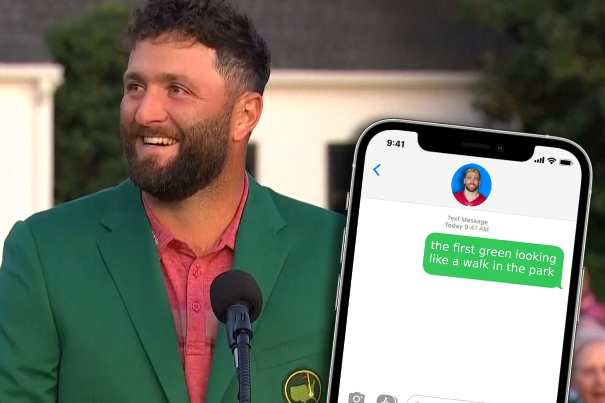 Rahm reveals the text message he received that made the whole of Augusta laugh
