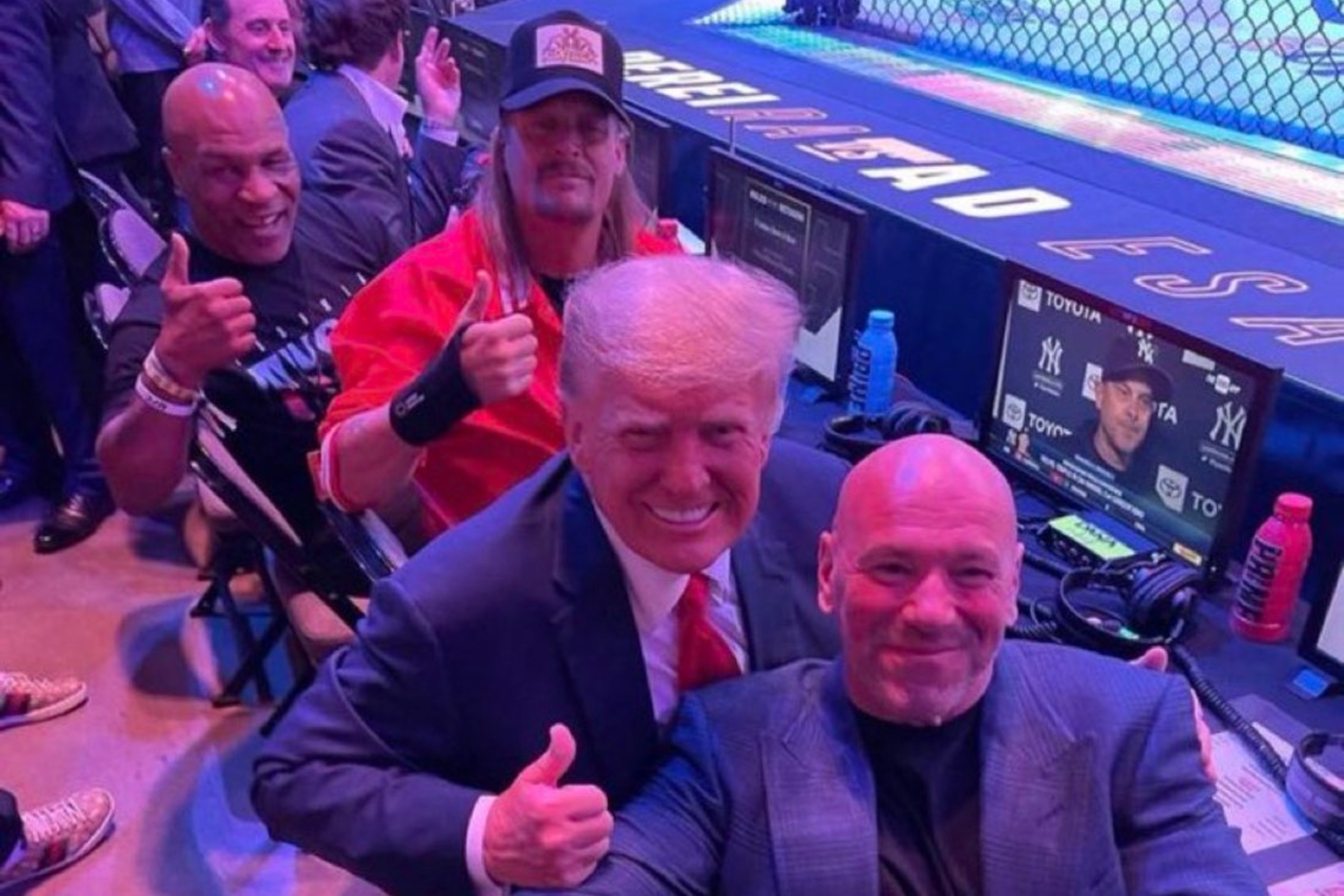 Selfie of Tyson, Kid Rock, Trump and Dana White.
