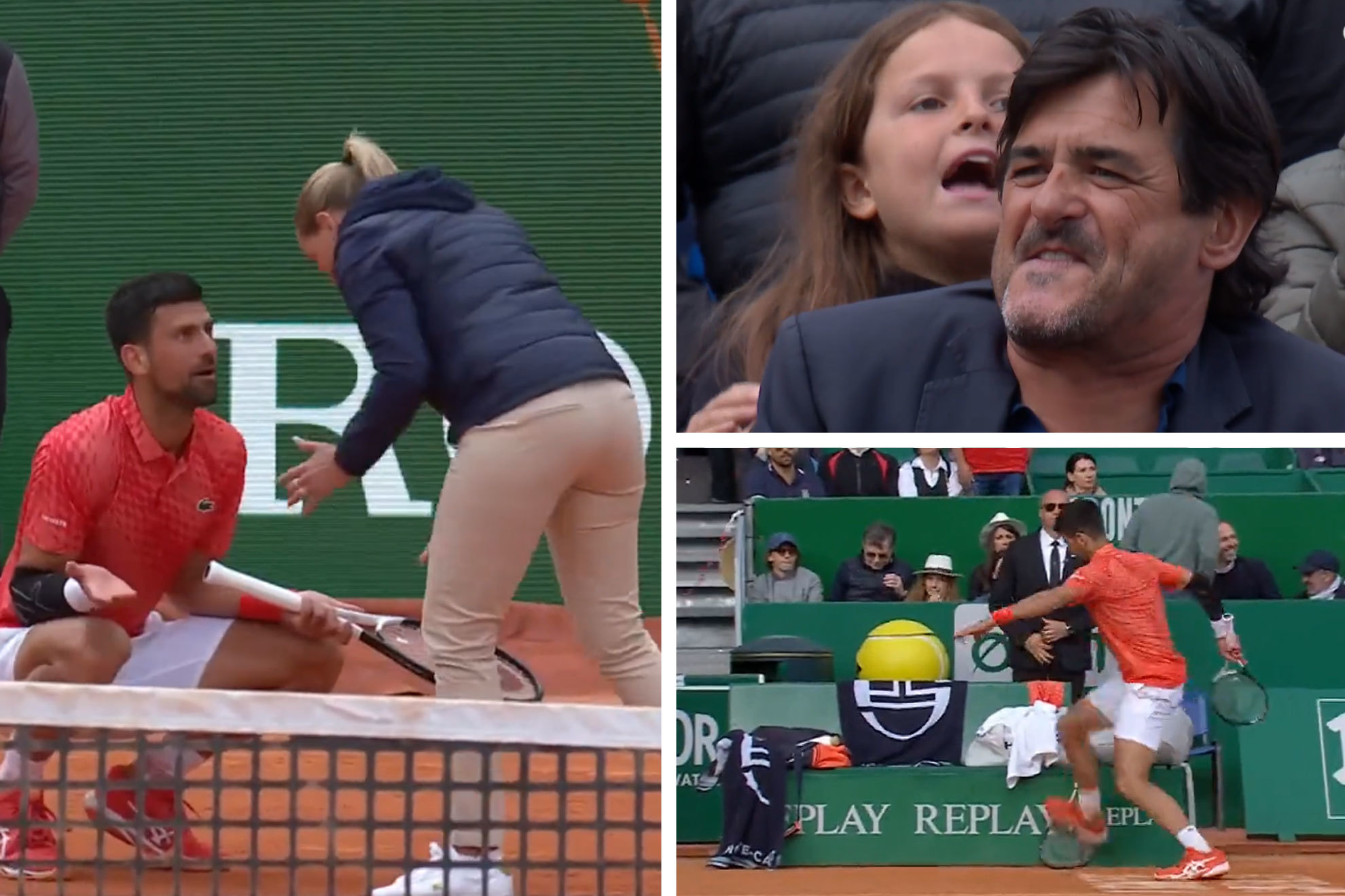 Djokovic argues with the chair umpire over a 'bad' ball, gets whistled at... and ends up smashing a racket!