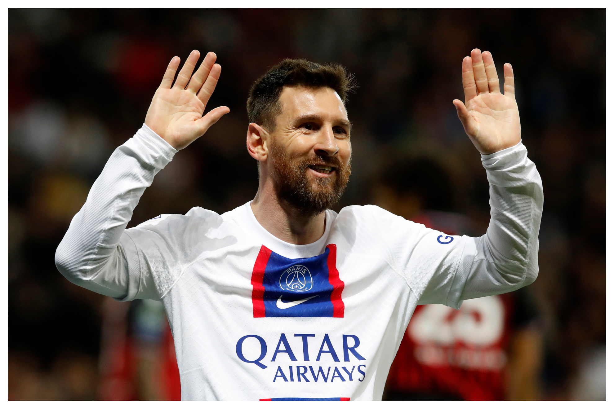 Lionel Messi celebra un gol con el PSG.