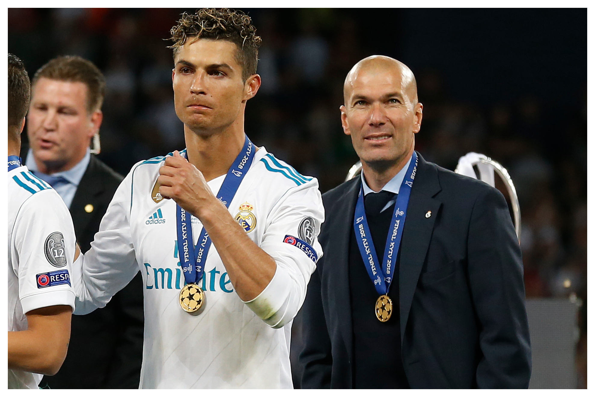 Zidane y Cristiano, tras ganar la Champions con el Madrid.