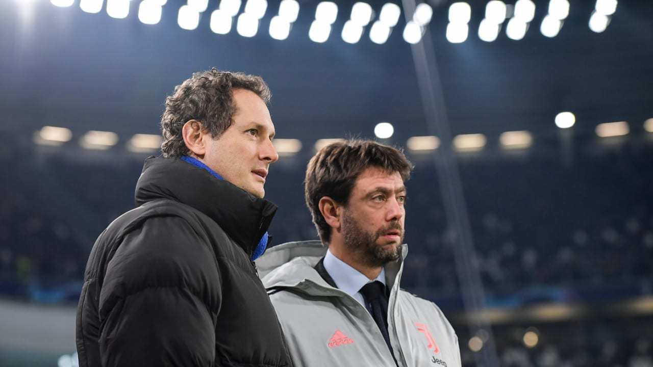 Agnelli y Elkann, en el Juventus Stadium.