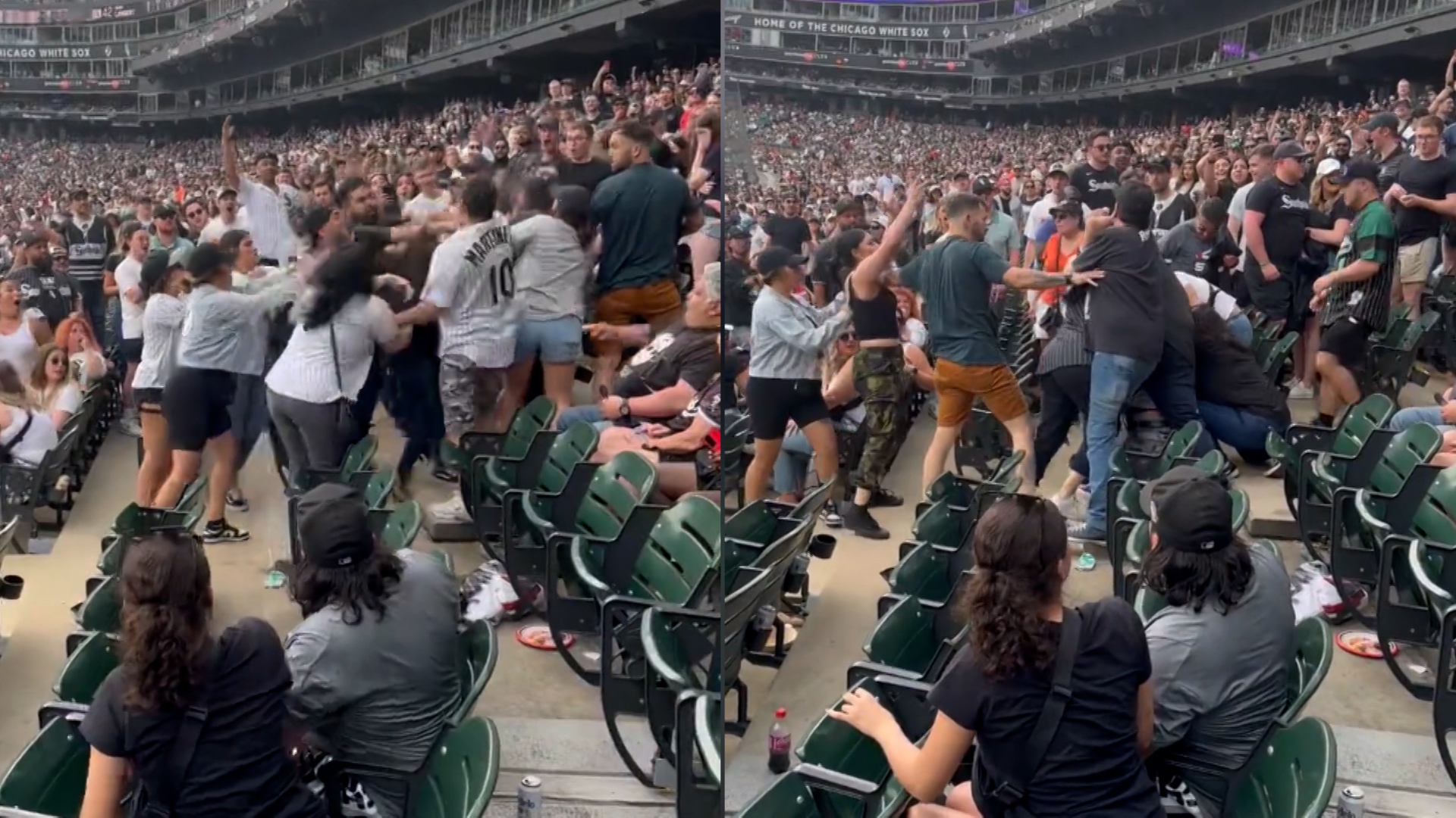 Enormous brawl breaks out at White Sox game involving huge numbers of aggressive fans