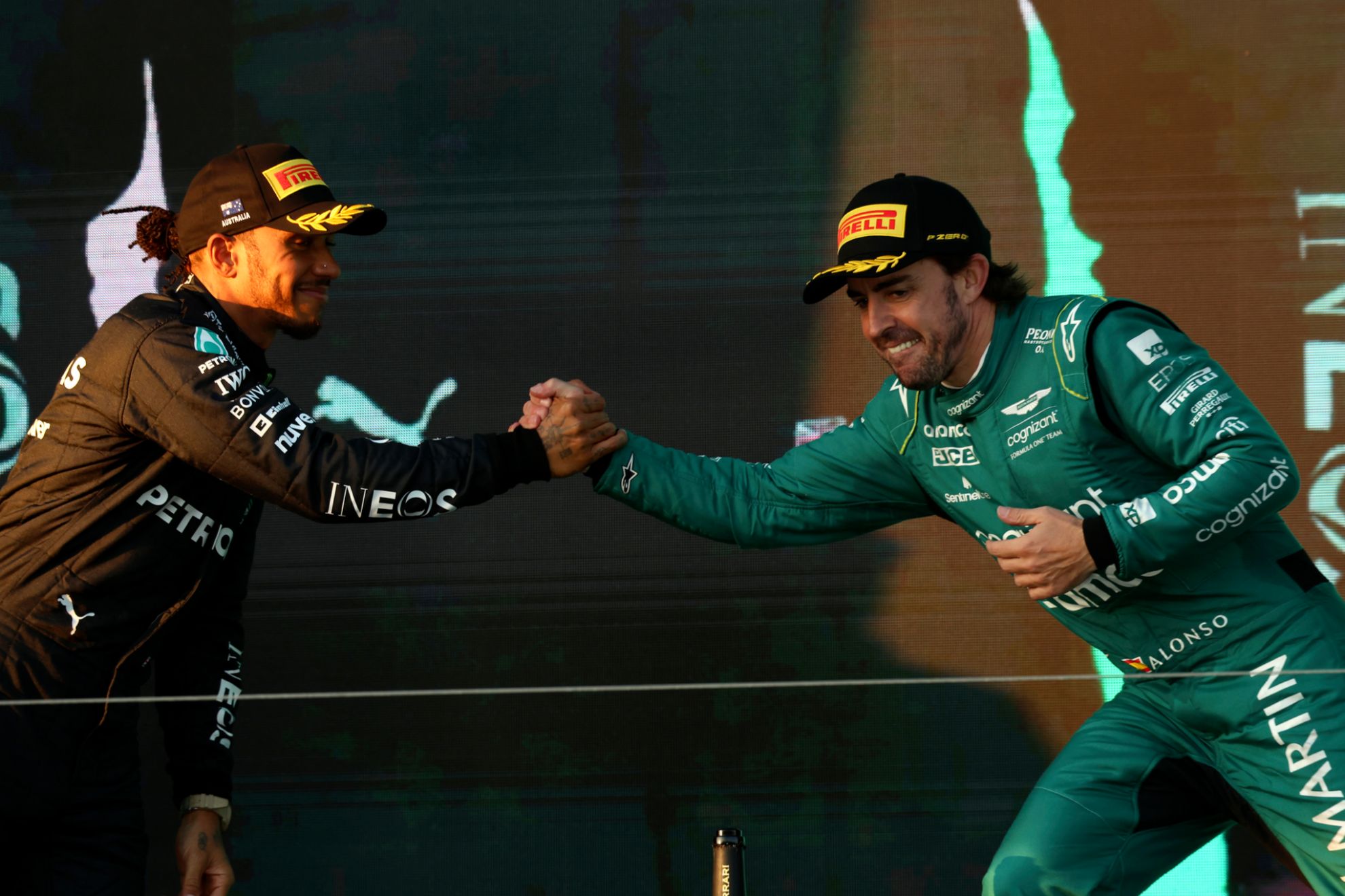 Hamilton y Alonso ya han compartido podio esta temporada.