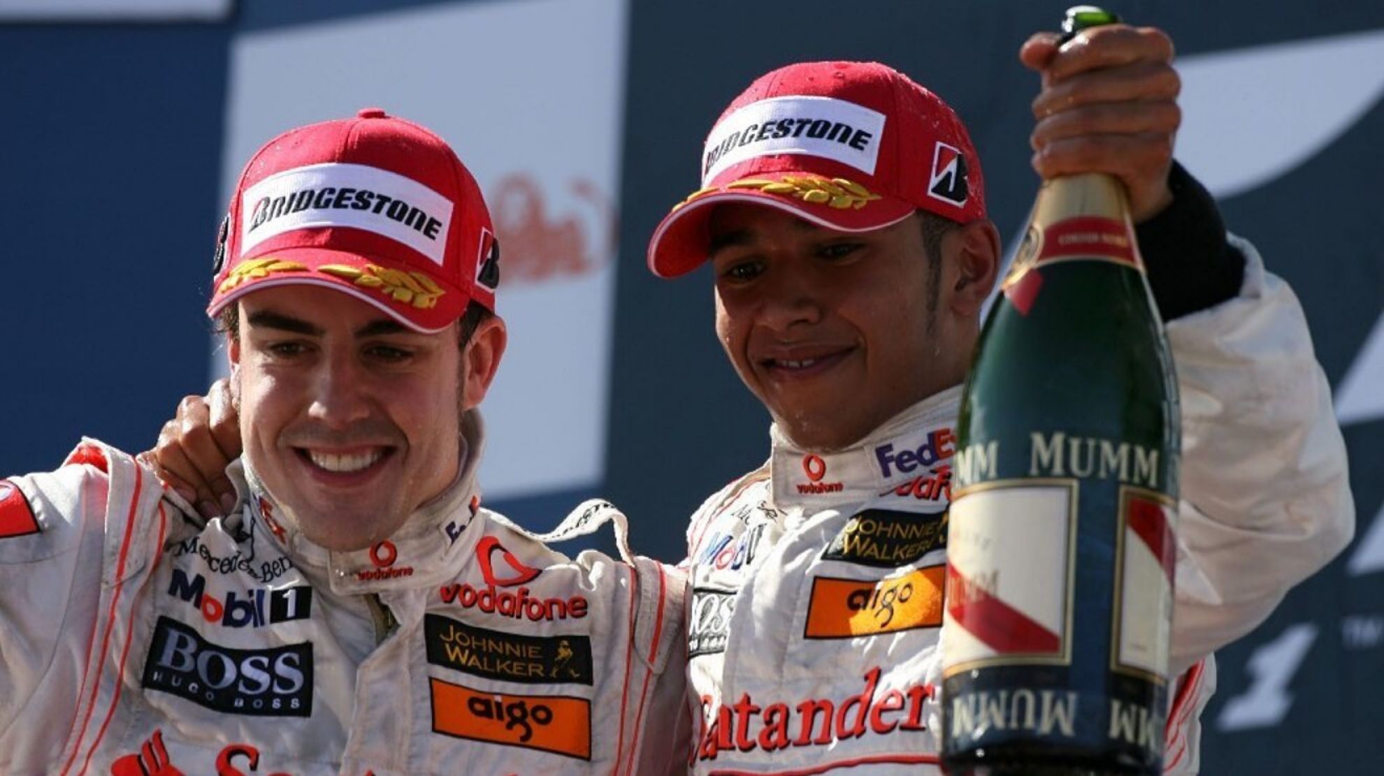 Hamilton y Alonso, en 2007.