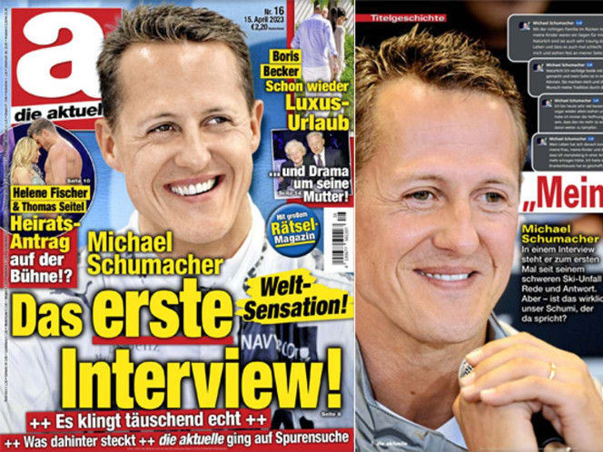 La portada de la revista anunciando la supuesta entrevista con Schumacher.