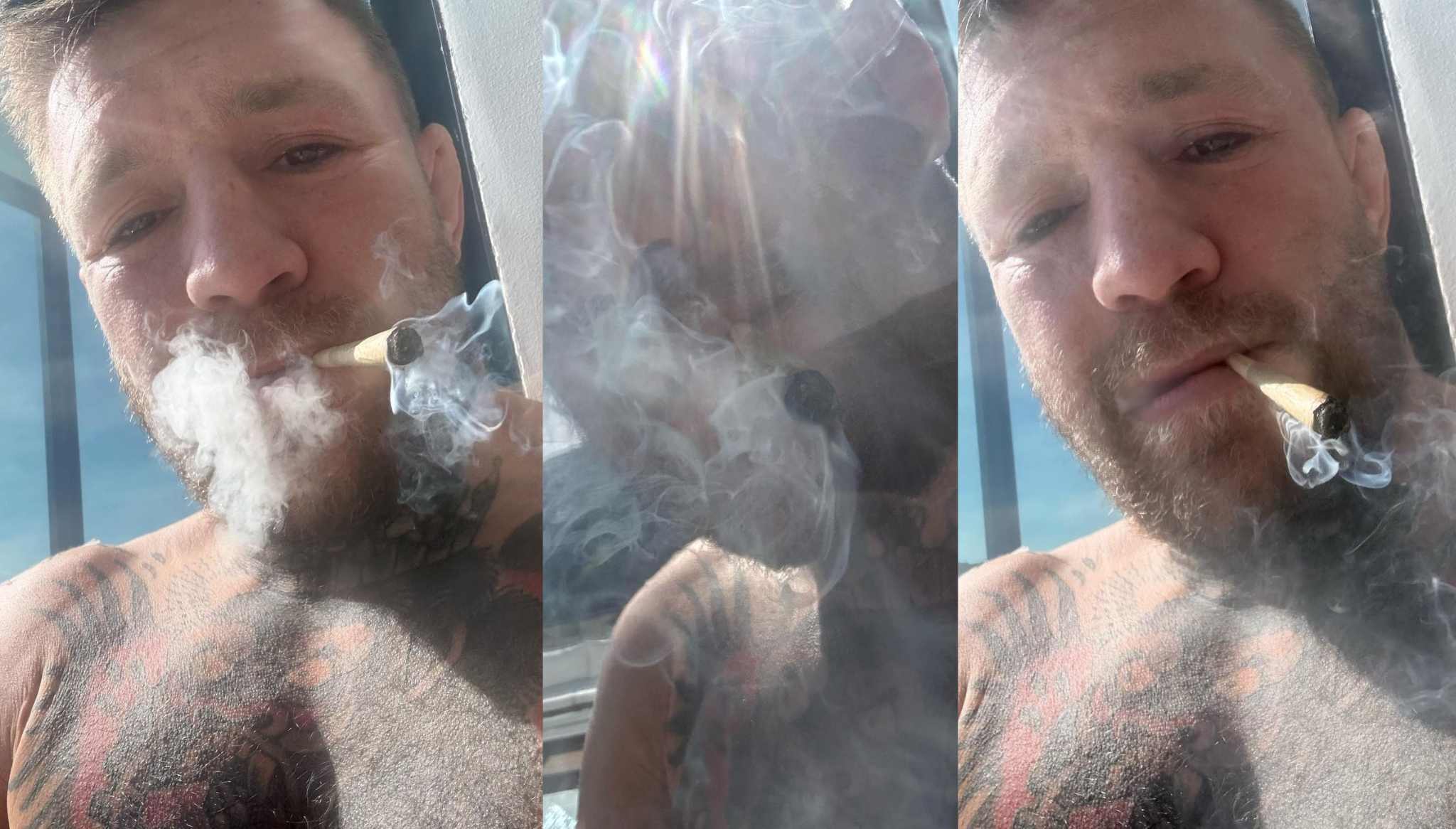 Conor McGregor smoking marijuana, in now deleted post.