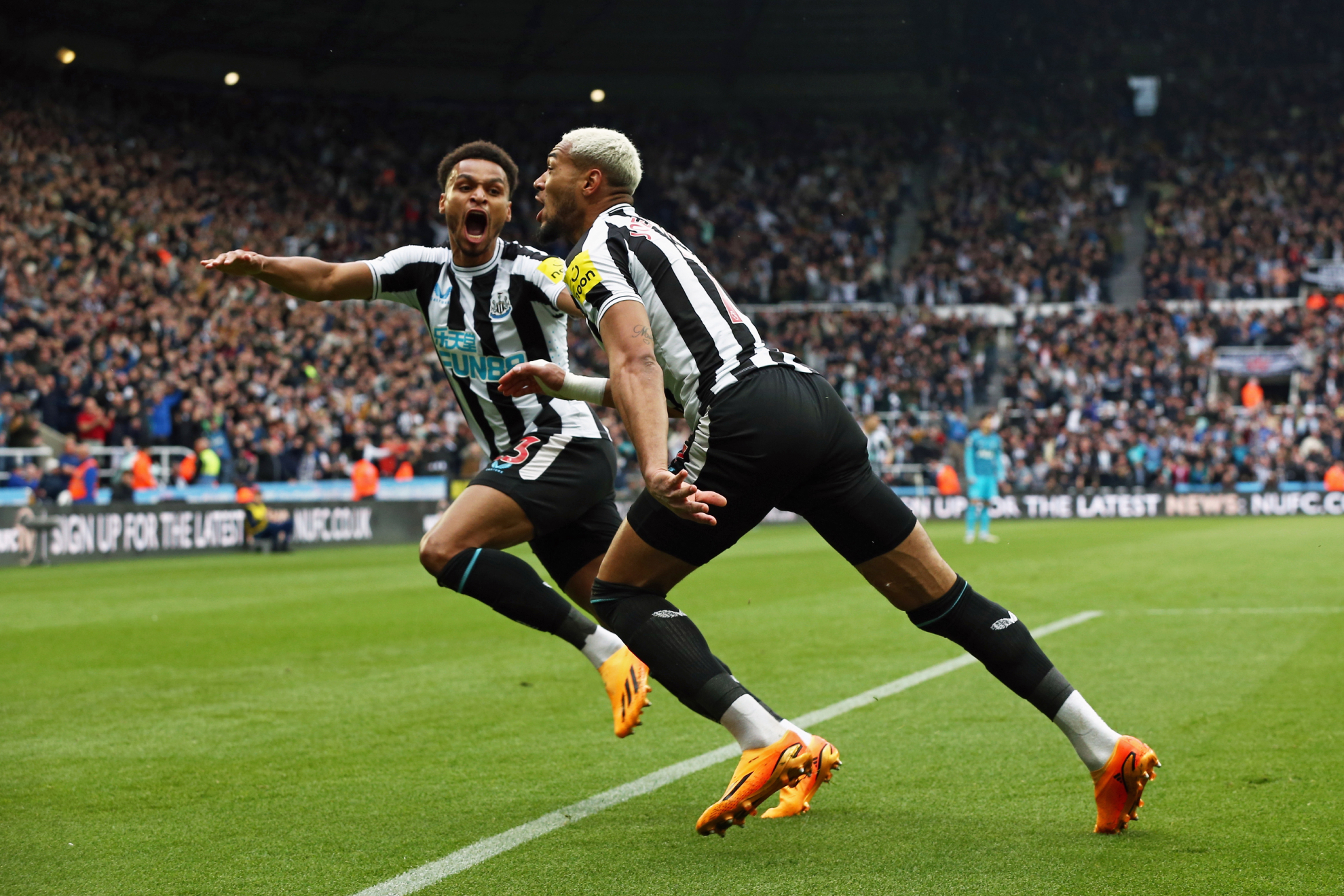 Los jugadores del Newcastle celebran uno de los goles.