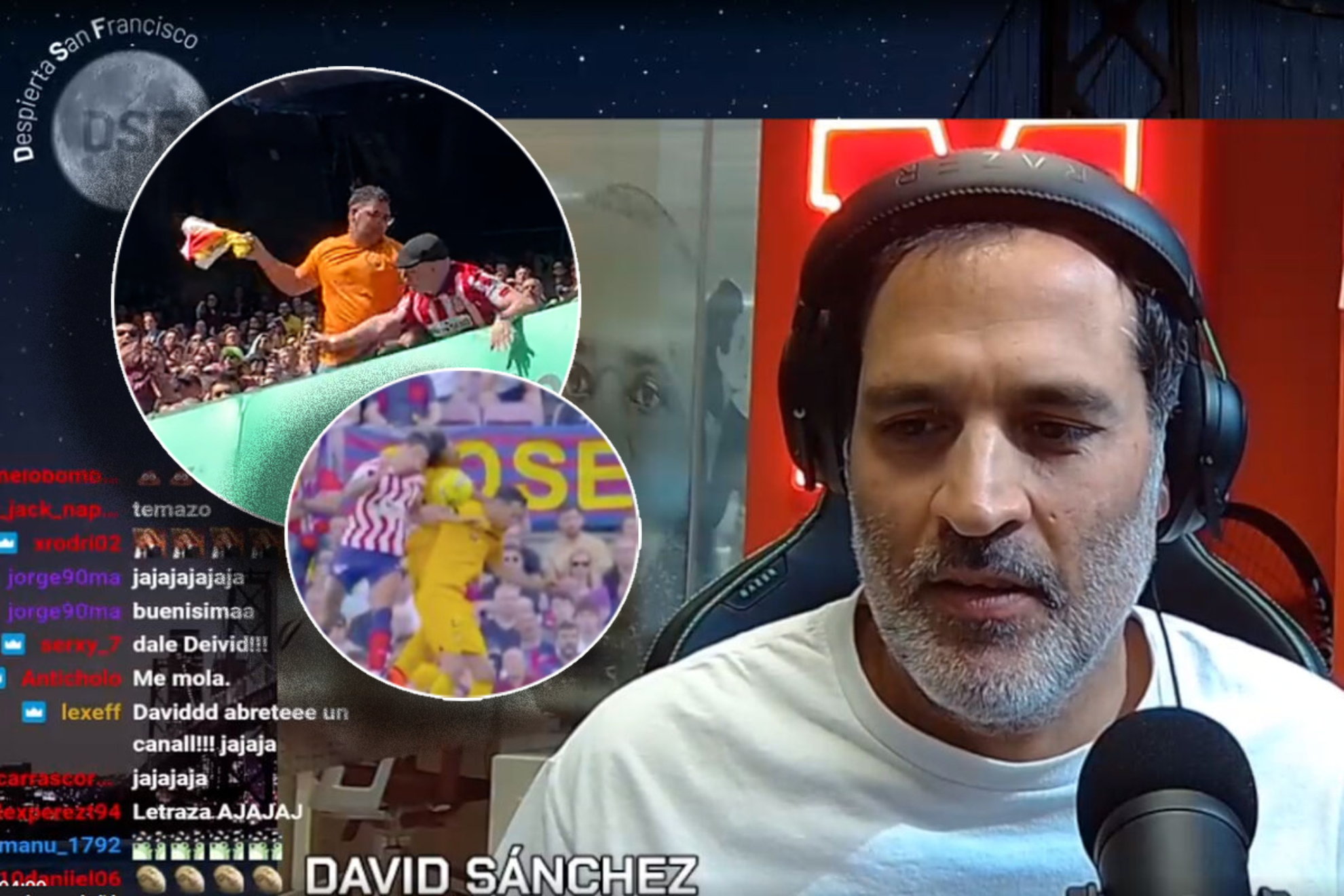 David Snchez, Twitch en directo: reflexin sobre el seguidor del Atleti en el Camp Nou, la mano de Busquets...