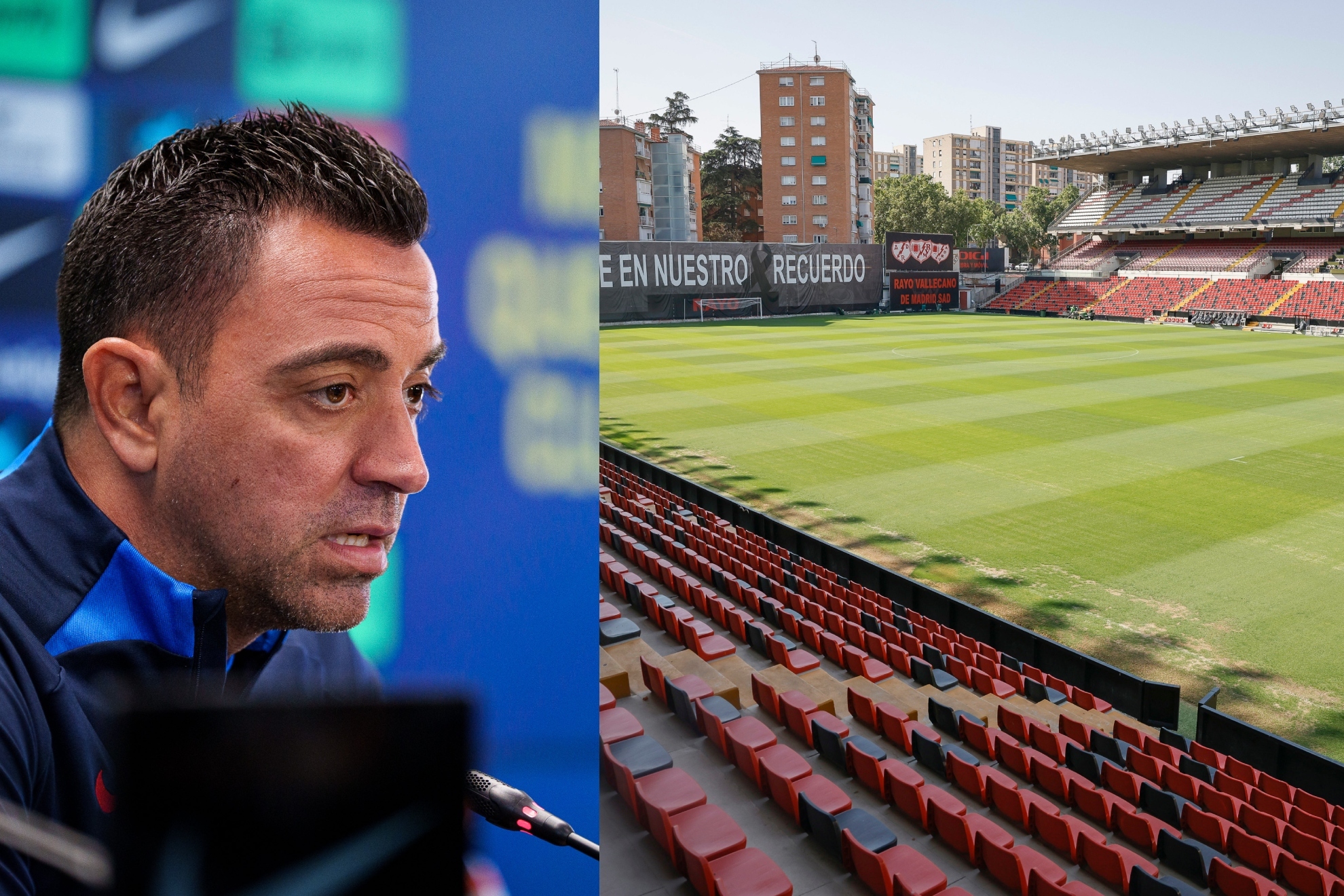 La minscula diferencia de dimensiones entre Vallecas y el Camp Nou de la que habla Xavi