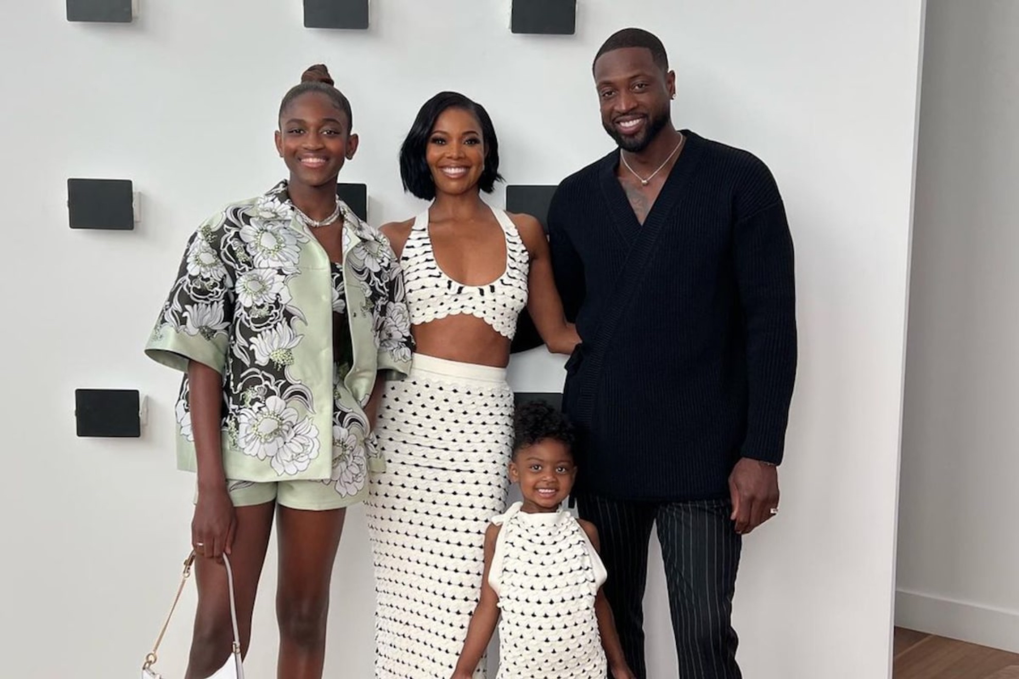 Dwayne Wade with his family.