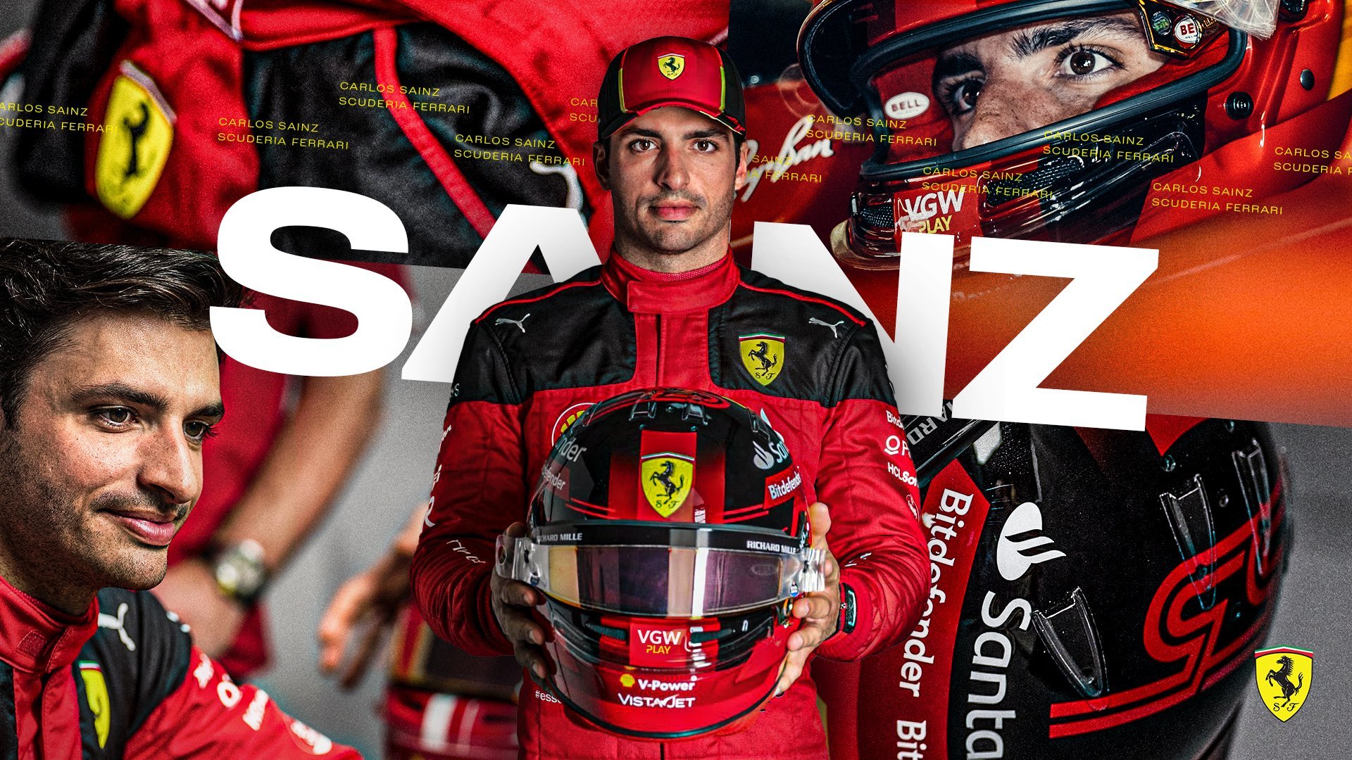 Carlos Sainz, en la imagen promocional del Gran Premio de Azerbaiyn elaborada por Ferrari