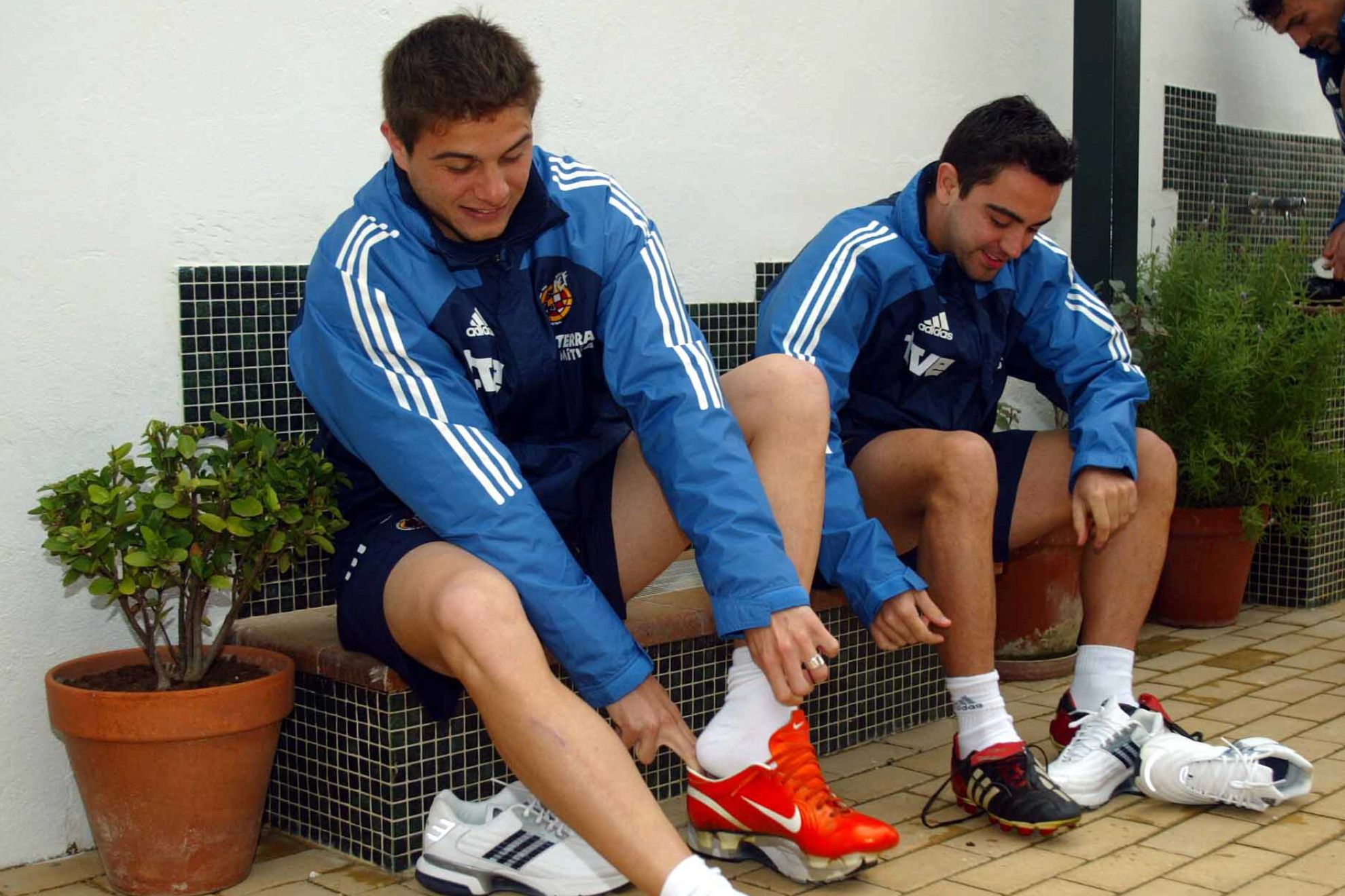 Joaqun y Xavi, calzndose las botas en la Seleccin