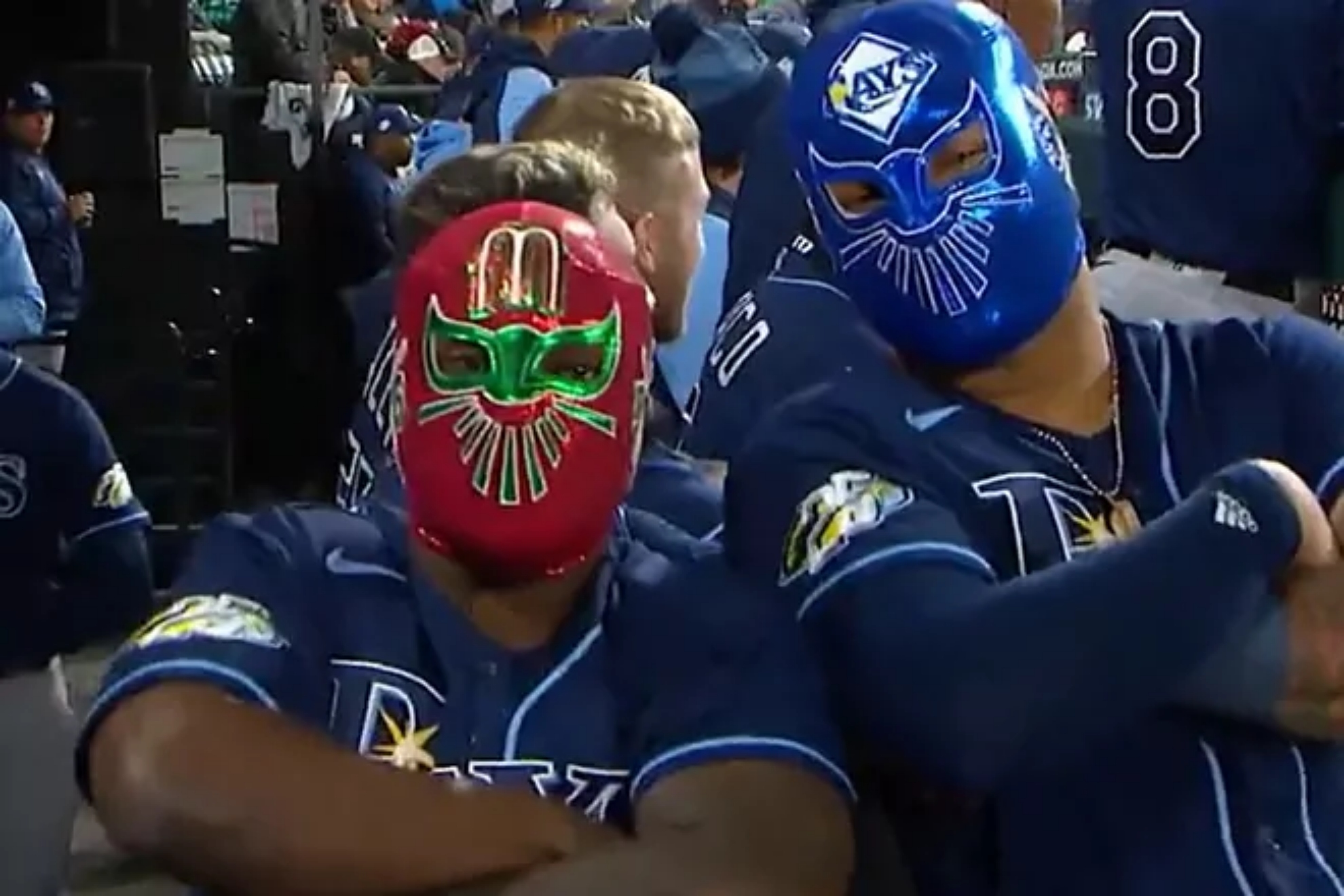 Randy Arozarena and Isaac Paredes lead the Rays to the top of the MLB and celebrate with a wrestling mask