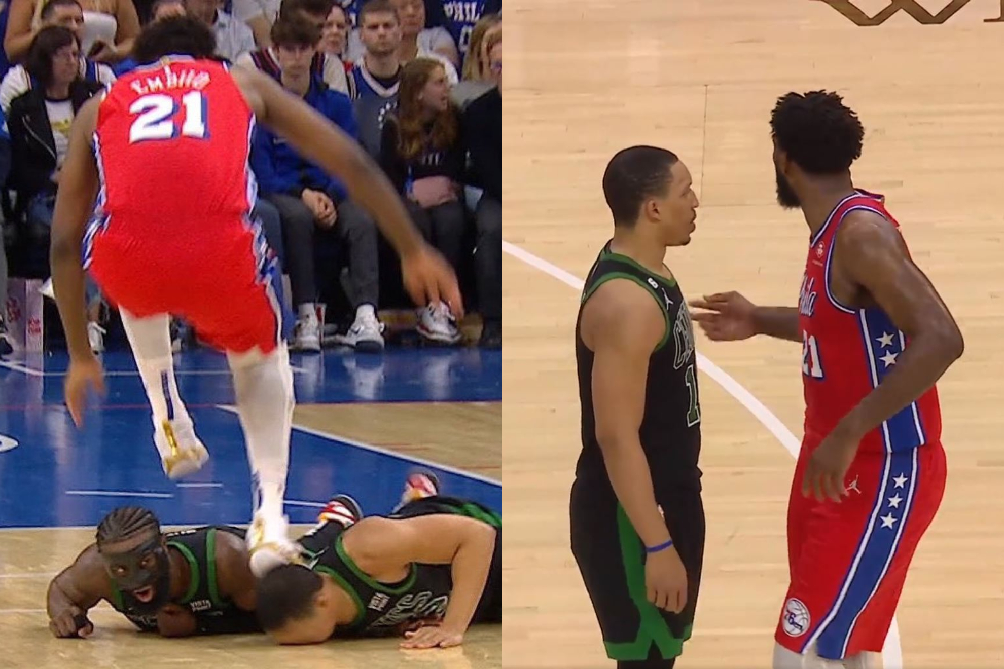 Williams recovers from accidental head stomp and accepts Embiid apology