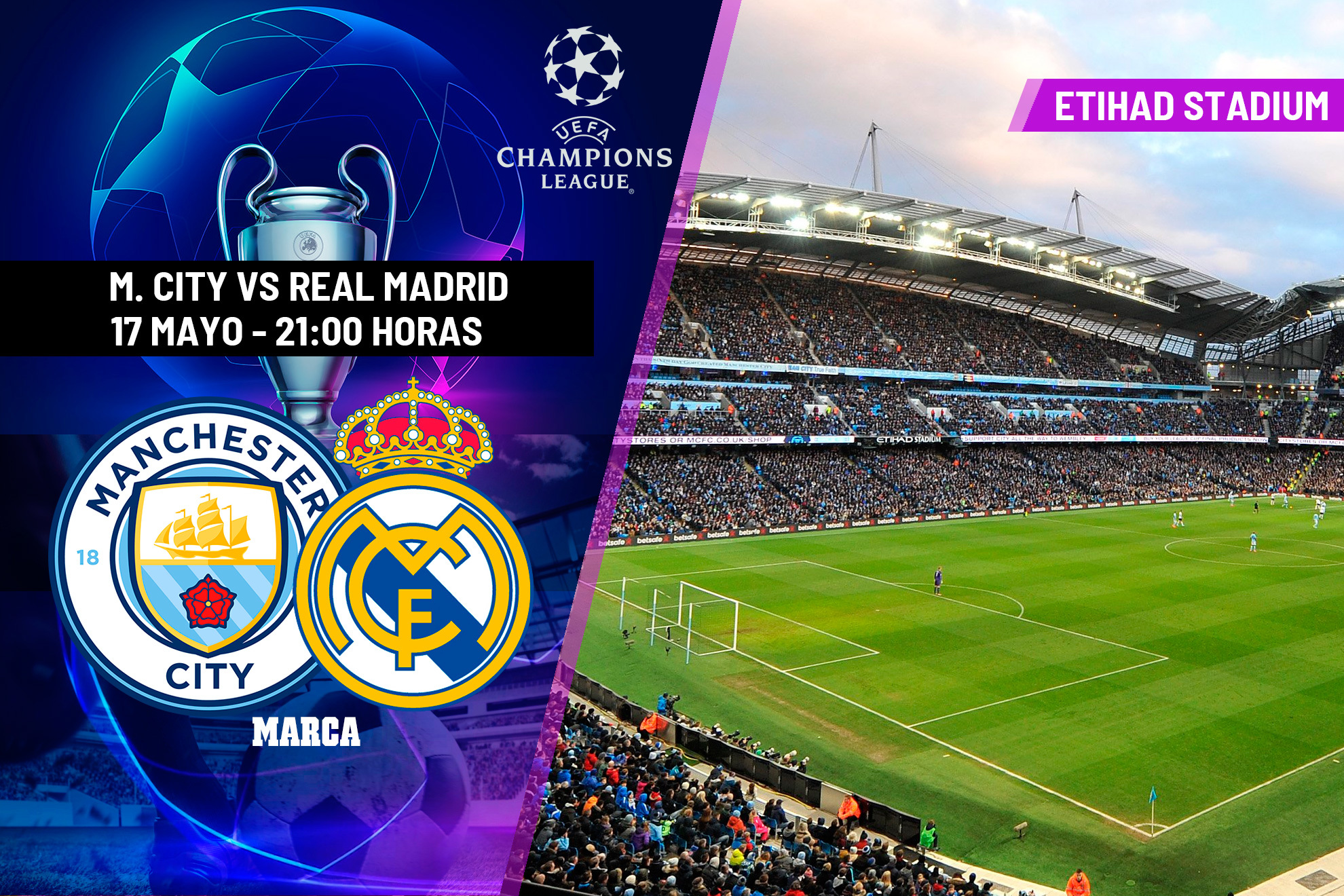 Manchester City - Real Madrid en directo | Semifinal de Champions League hoy en vivo