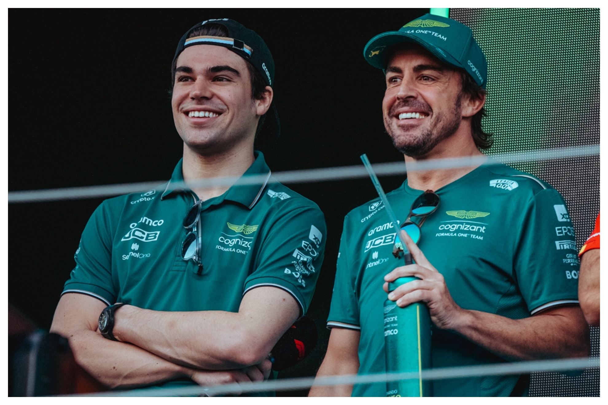 Alonso y Stroll, sonrientes, en una imagen reciente.