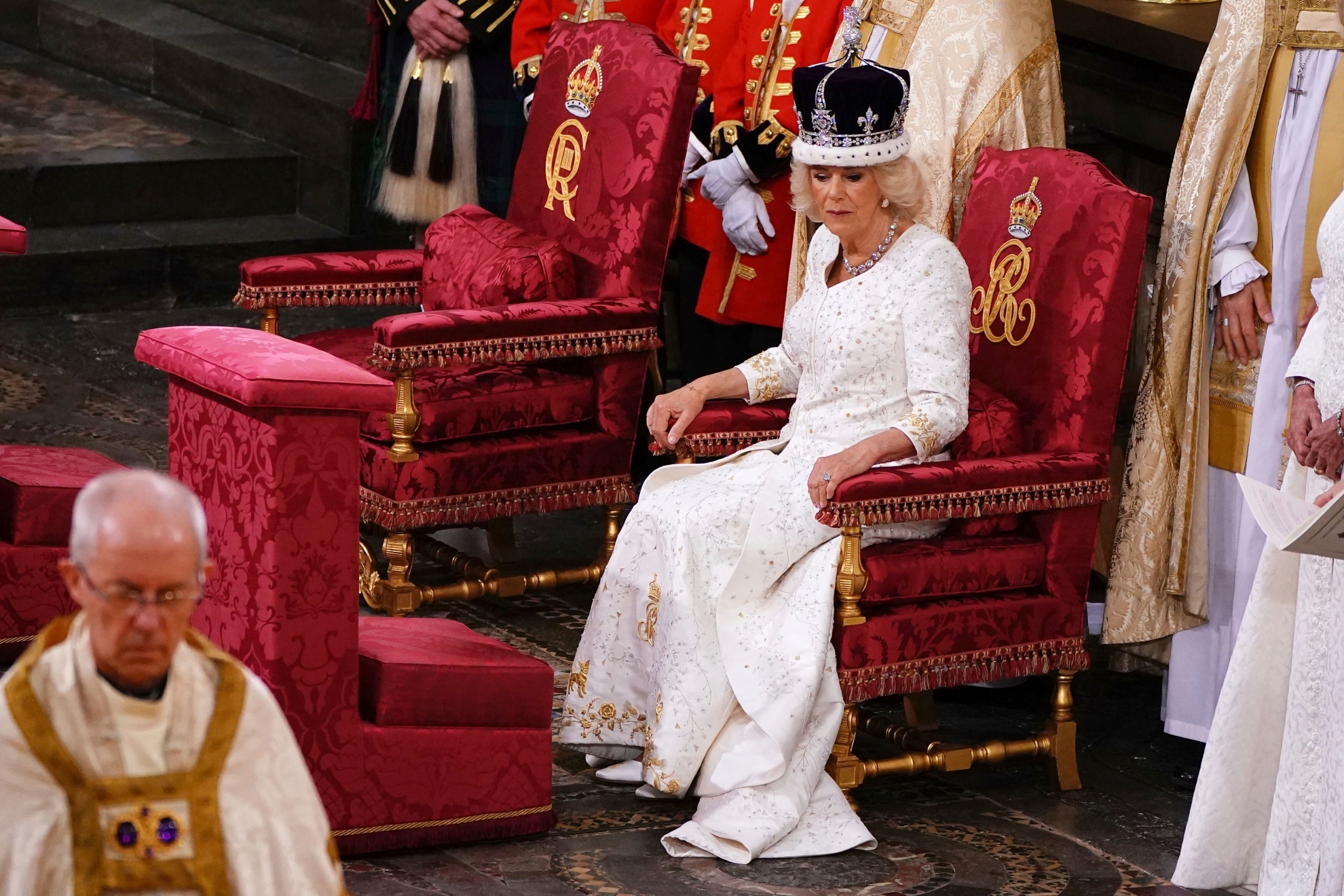 Queen Camilla during the coronation.